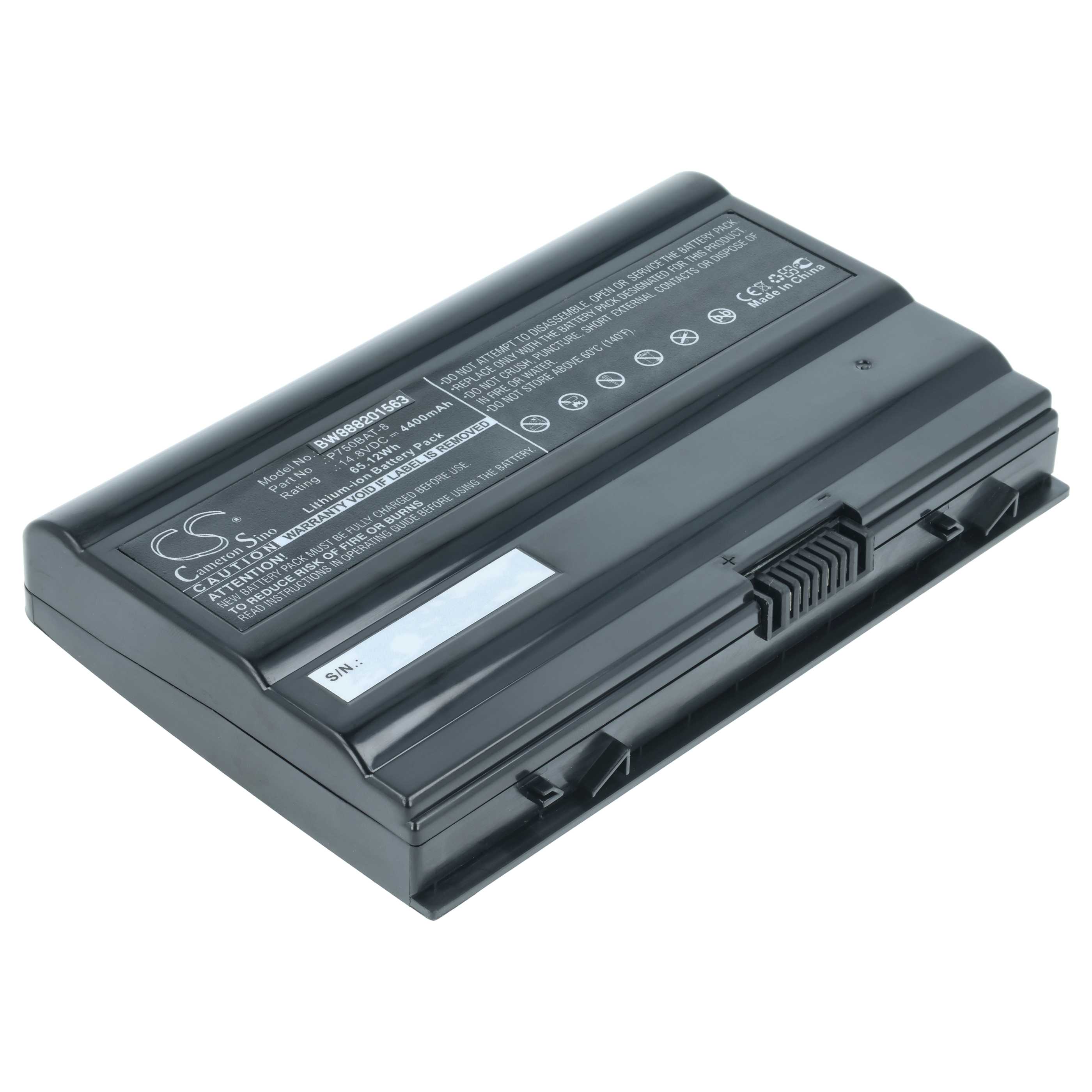Akumulator do laptopa zamiennik 6-87-P750S-4272, 6-87-P750S-4U73, 4ICR18/65-2 - 4400 mAh 14,8 V Li-Ion, czarny