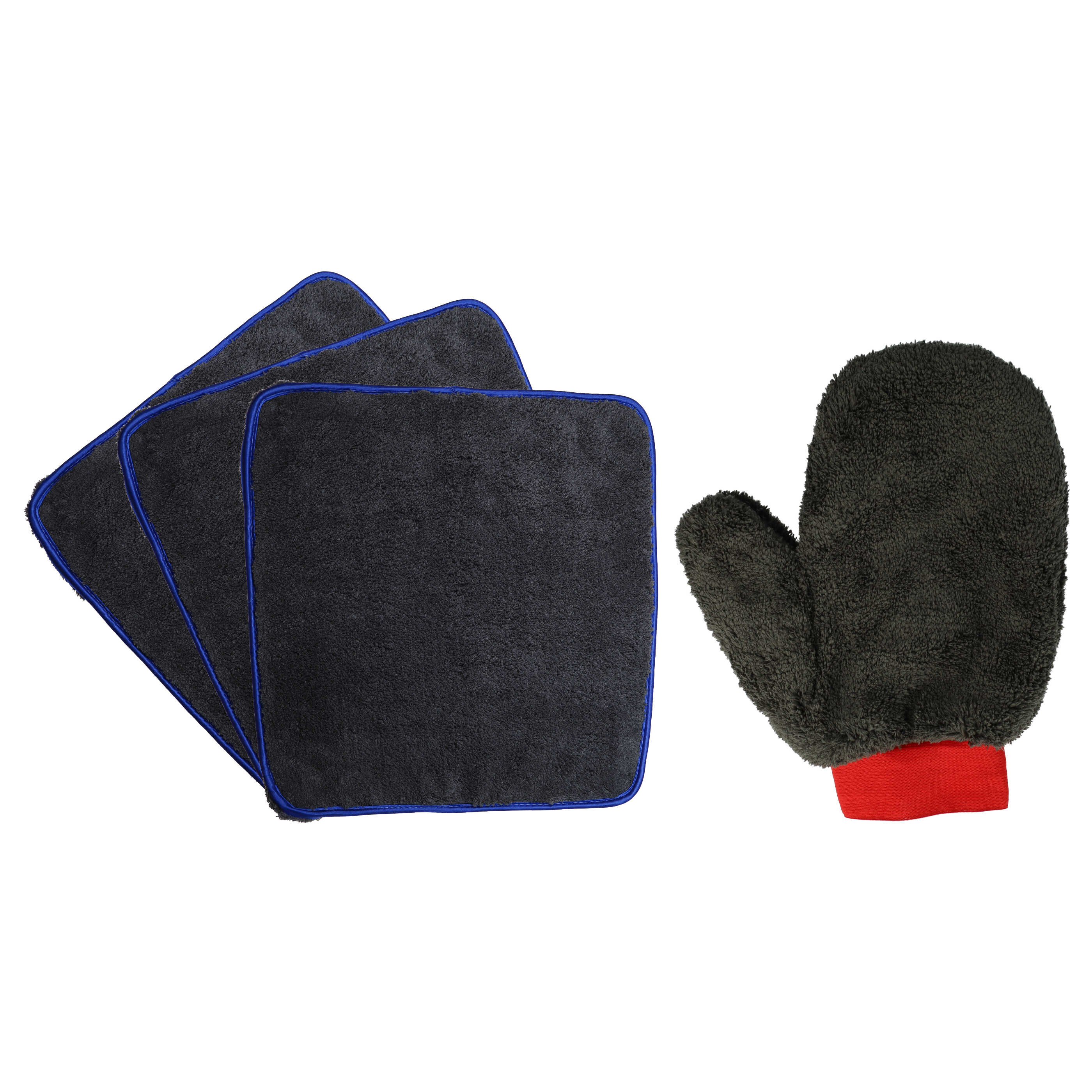 Care Set4 Part for Cars, Motorbikes, Bicycles - Cleaning Kit including 3x 1200 GSM microfibre cloth, 1x wash m