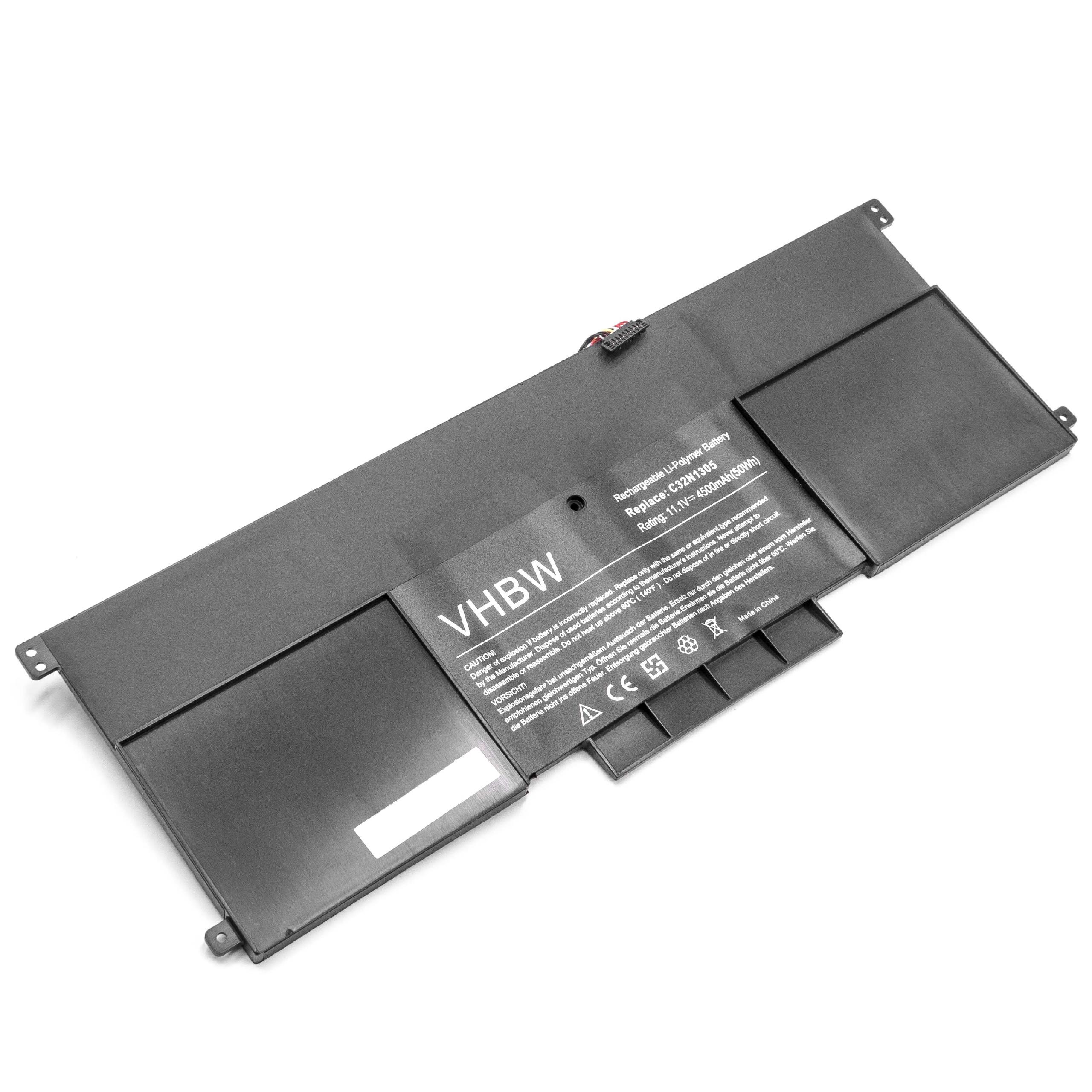 Batería reemplaza Asus C32N1305, C32N-1305, 0B200-00540000 para notebook Asus - 4500 mAh 11,1 V Li-poli negro