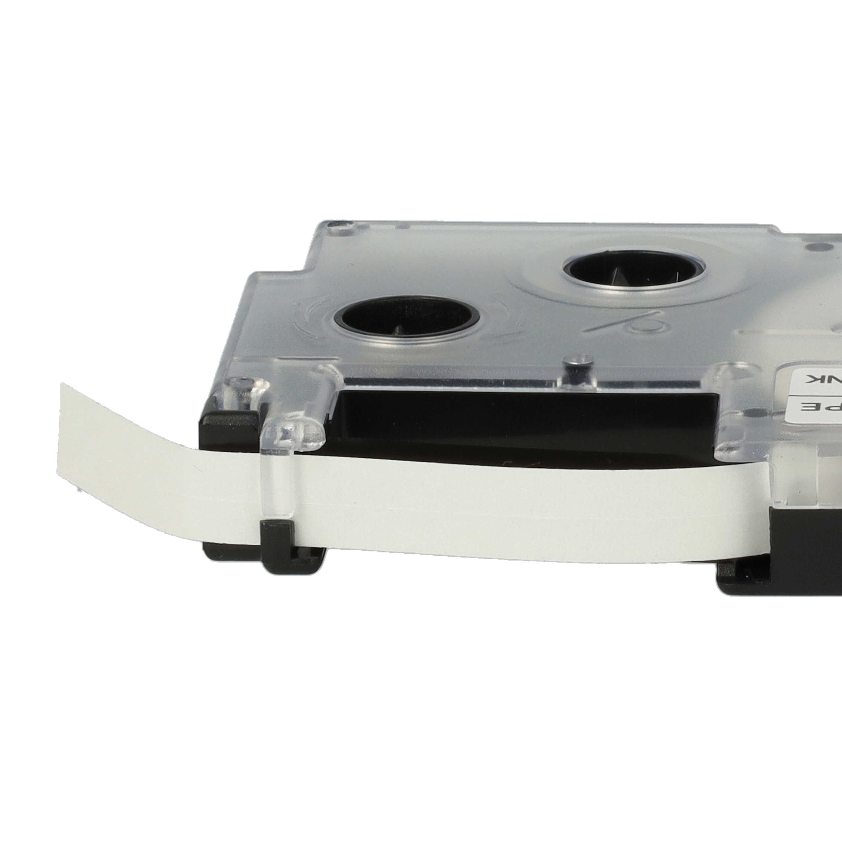 3x Label Tape replaces Casio XR-6WE, XR-6WE1 - 6 mm Black to White