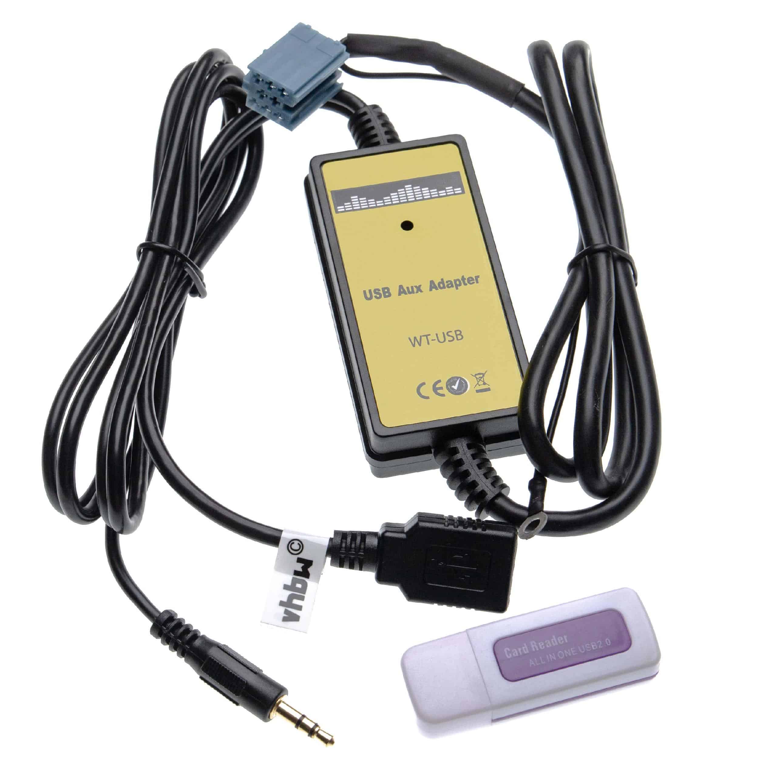 Cable adaptador audio para Seat, VW, Ford Alhambra (1996 - 2004) radio auto, etc.
