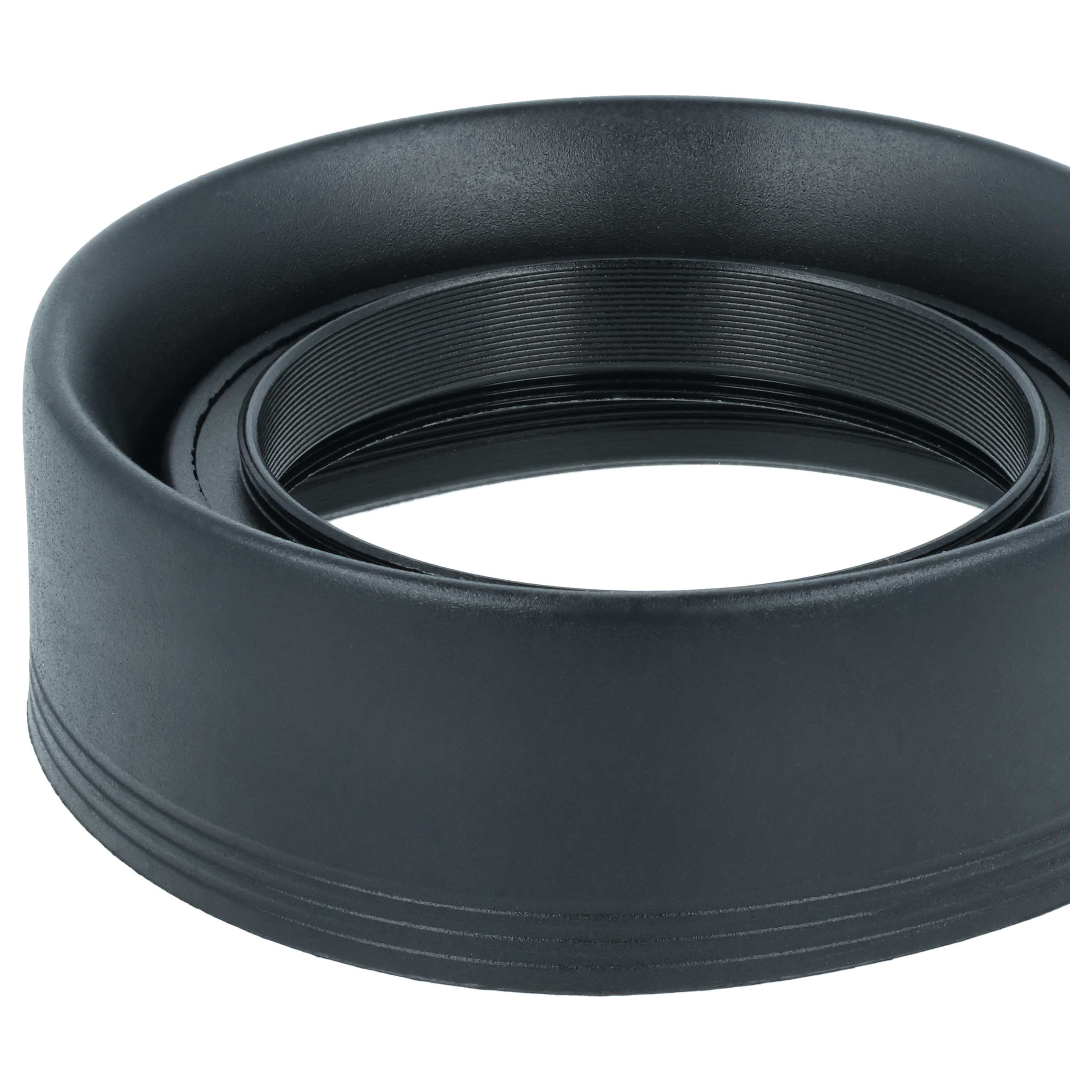 Lens Hood suitable for Fujifilm, Leica, Pentax, Panasonic Camera with 49 mm Diameter etc., rubber, black