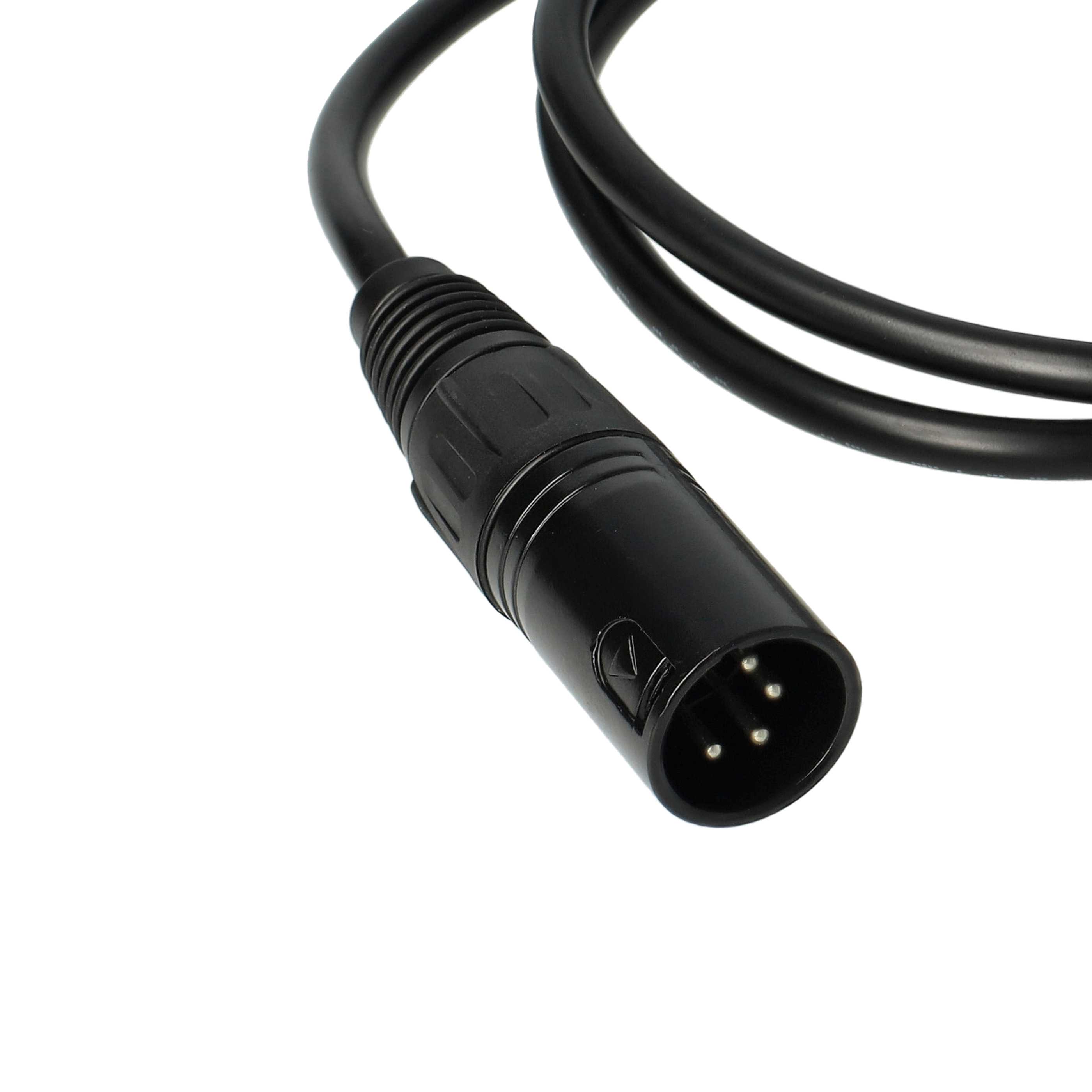 vhbw XLR Extension Lead for Various Applications - XLR Connector to XLR Socket Adapter, 4-Pin, 120cm, Black (M