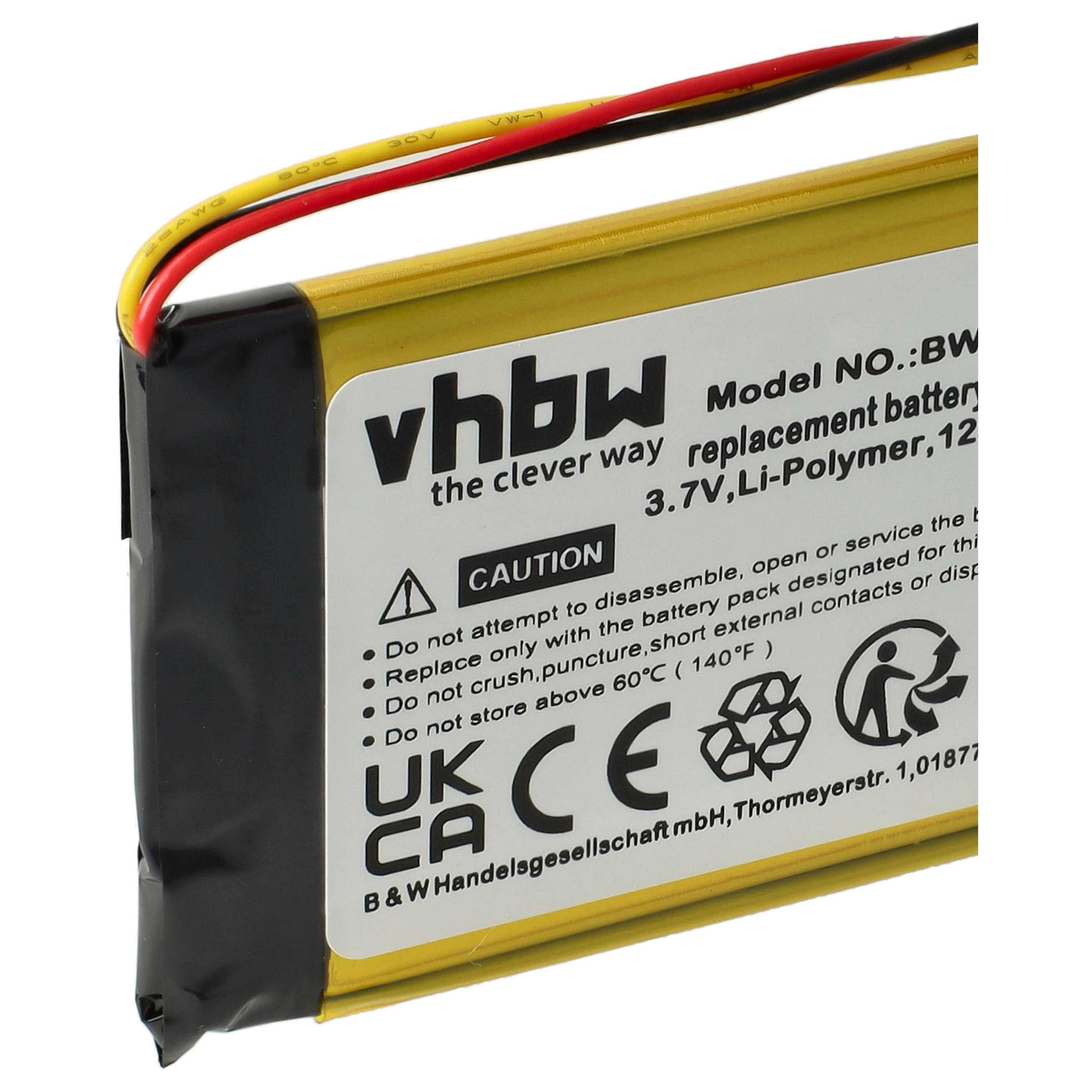 GPS Navigation-Akku als Ersatz für Garmin 010-00583-00 - 1250mAh 3,7V Li-Polymer