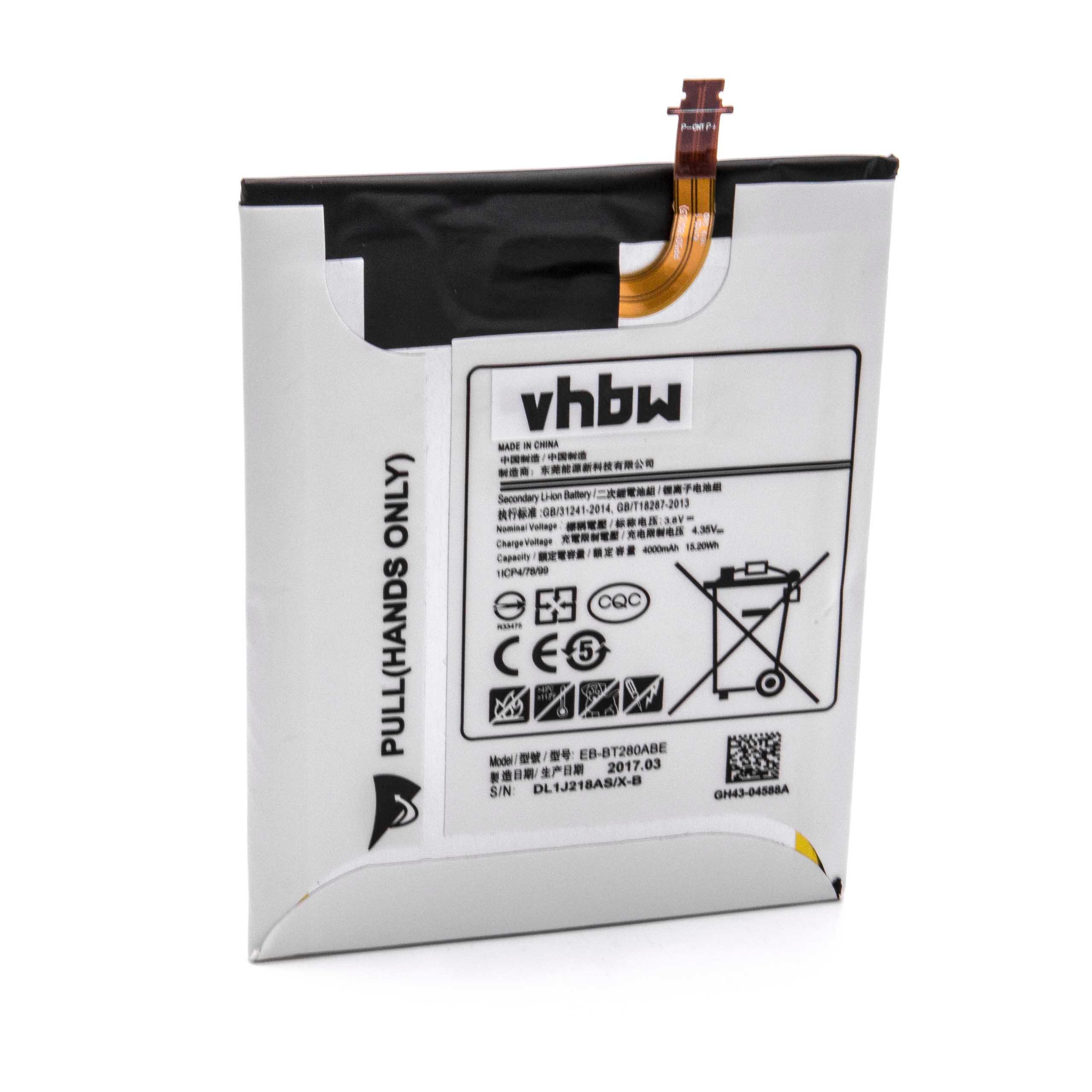 Batterie remplace Samsung EB-BT280ABE, EB-BT280ABA, GH43-04588A pour tablette - 4000mAh 3,8V Li-polymère