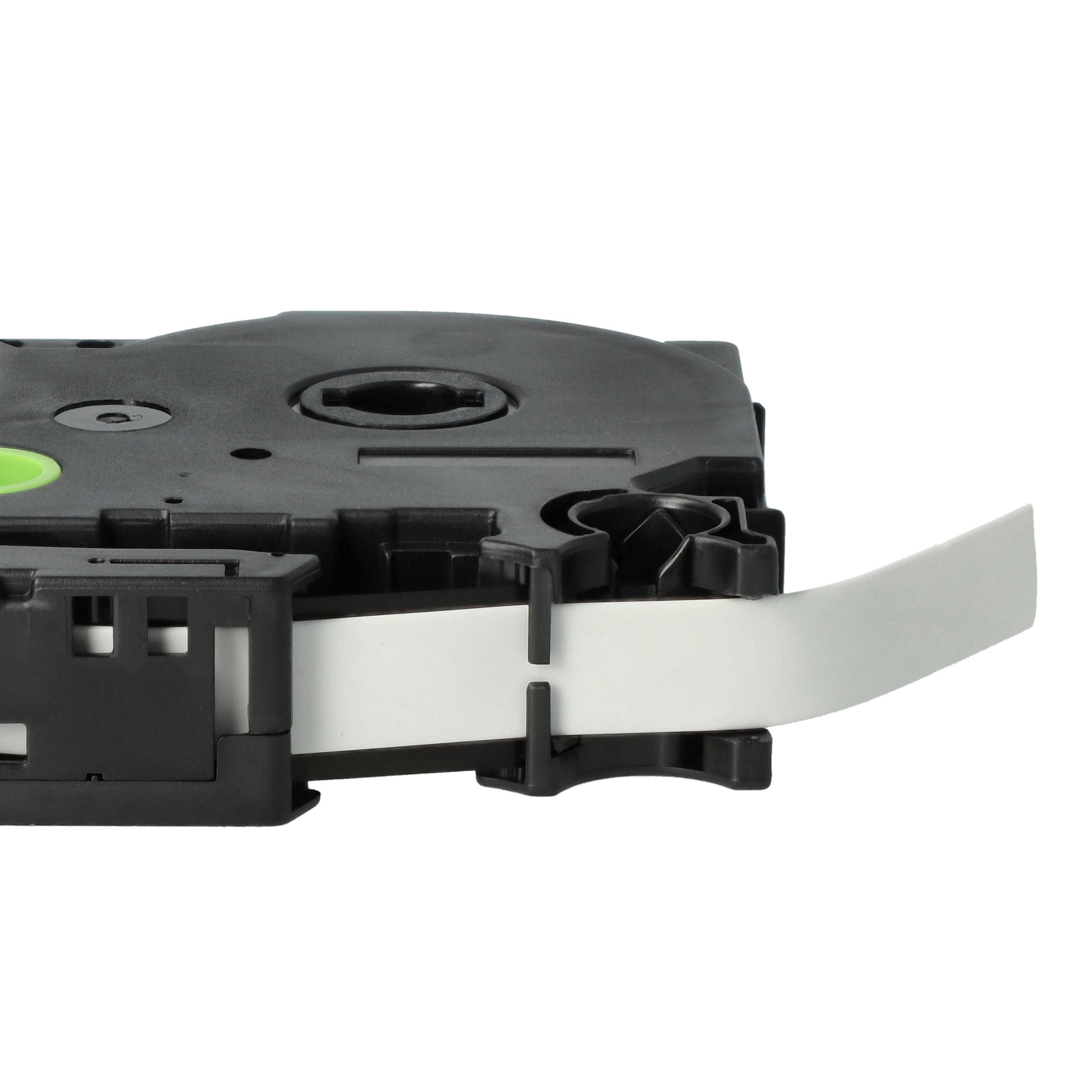 5x Label Tape replaces Brother HSE-221 - Black to White, Heat Shrink Tape, 8.8 mm