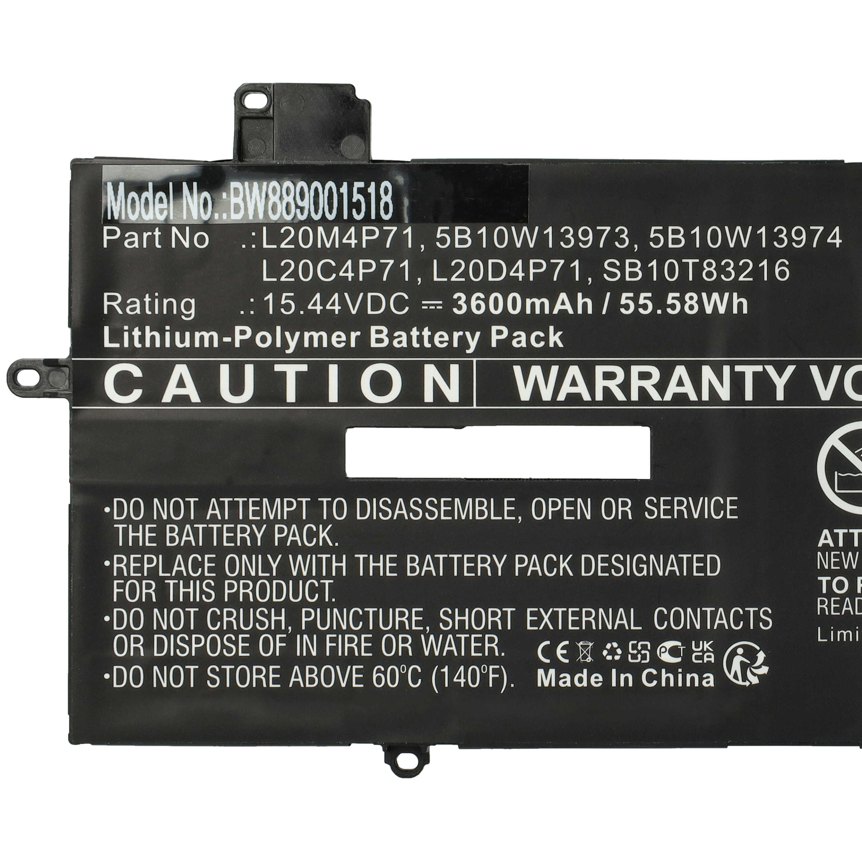 Akumulator do laptopa zamiennik Lenovo 5B10W13974, 5B10W13973, 5B10W13975 - 3600 mAh 15,44 V LiPo, czarny