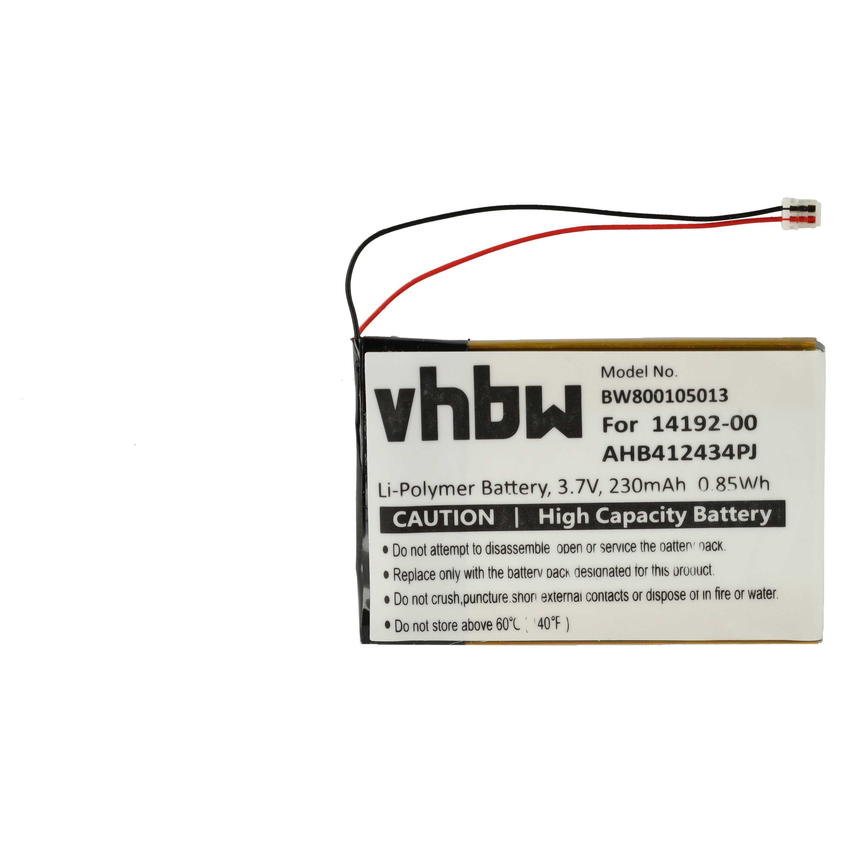 Wireless Headset Battery Replacement for Jabra AHB412434PJ, 14192-00 - 230 mAh 3.7 V Li-polymer