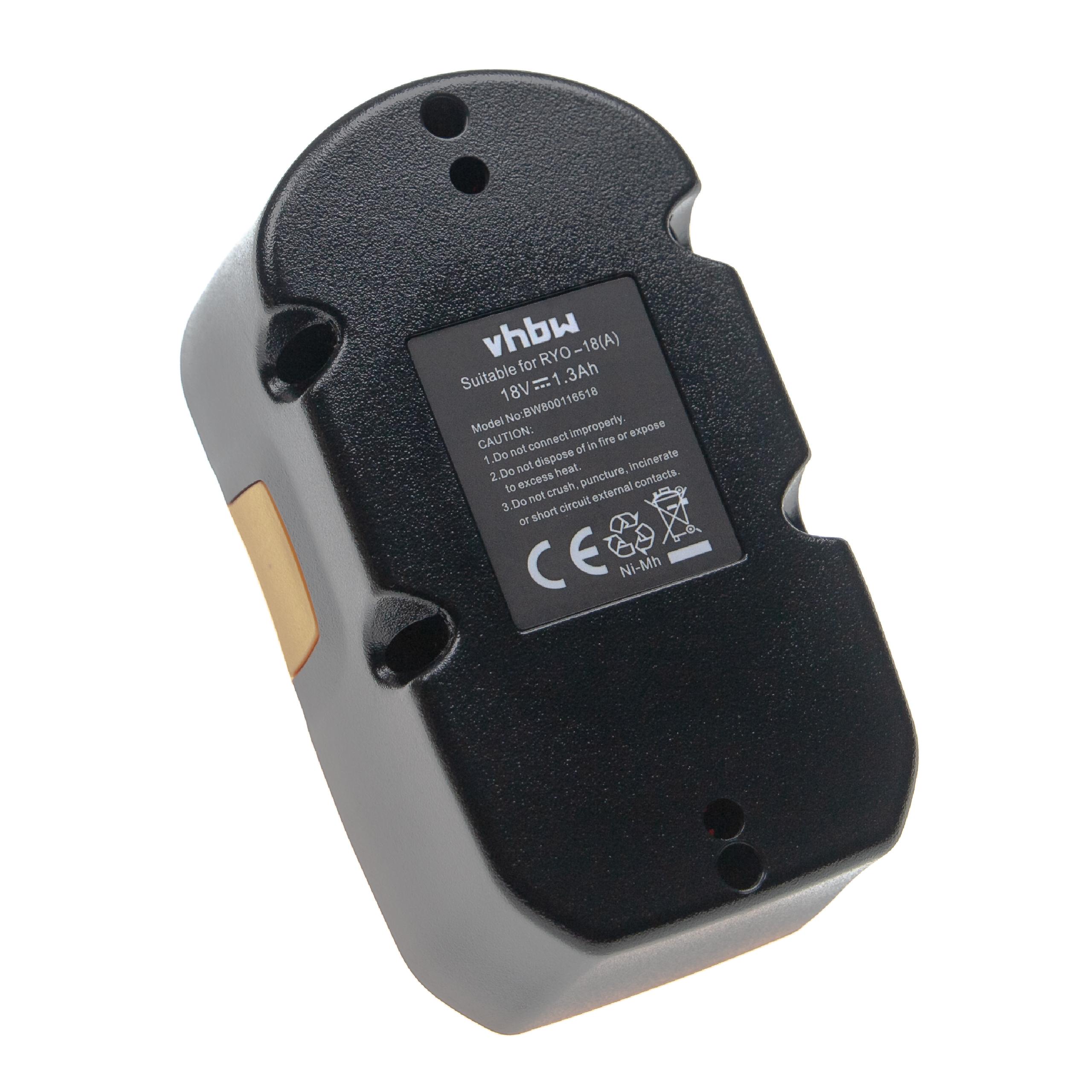 Batteria per attrezzo sostituisce Ryobi ABP1801 - 1300 mAh, 18 V, NiMH