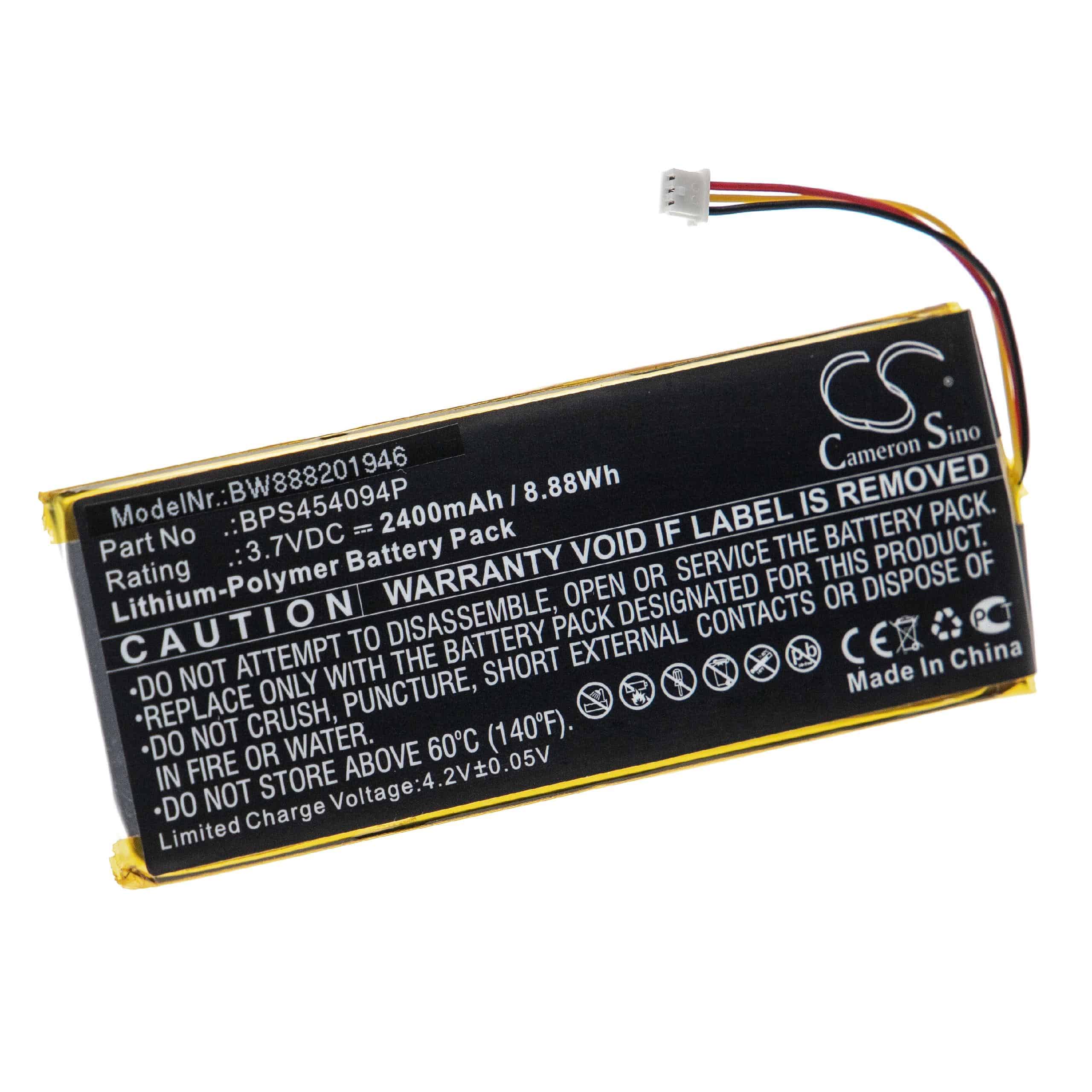 Batterie remplace Geneva BPS454094P pour radio - 2400mAh 3,7V Li-polymère
