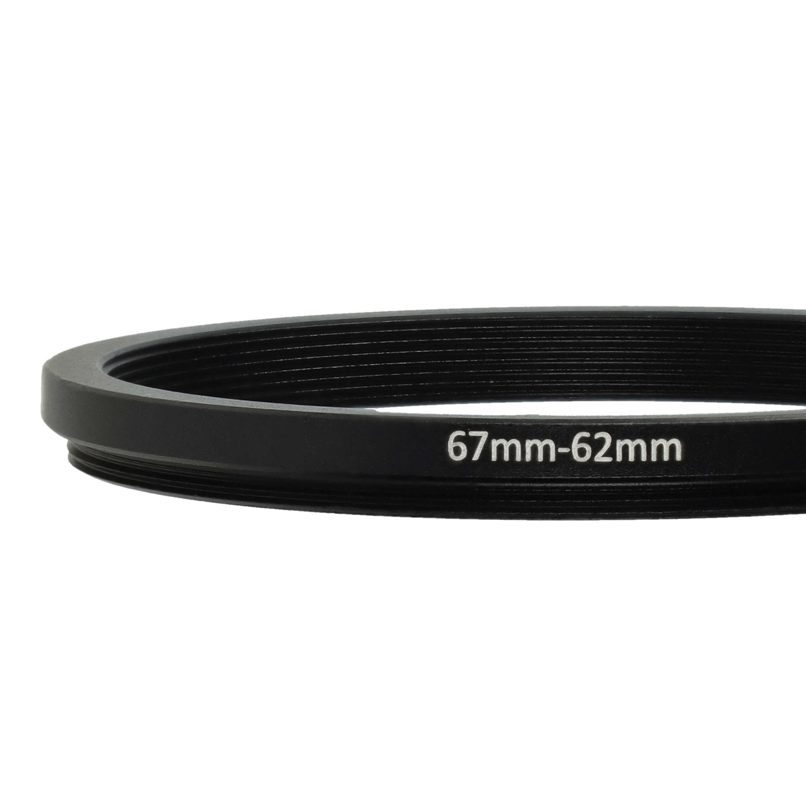 Redukcja filtrowa adapter Step-Down 67 mm - 62 mm pasująca do obiektywu - metal, czarny