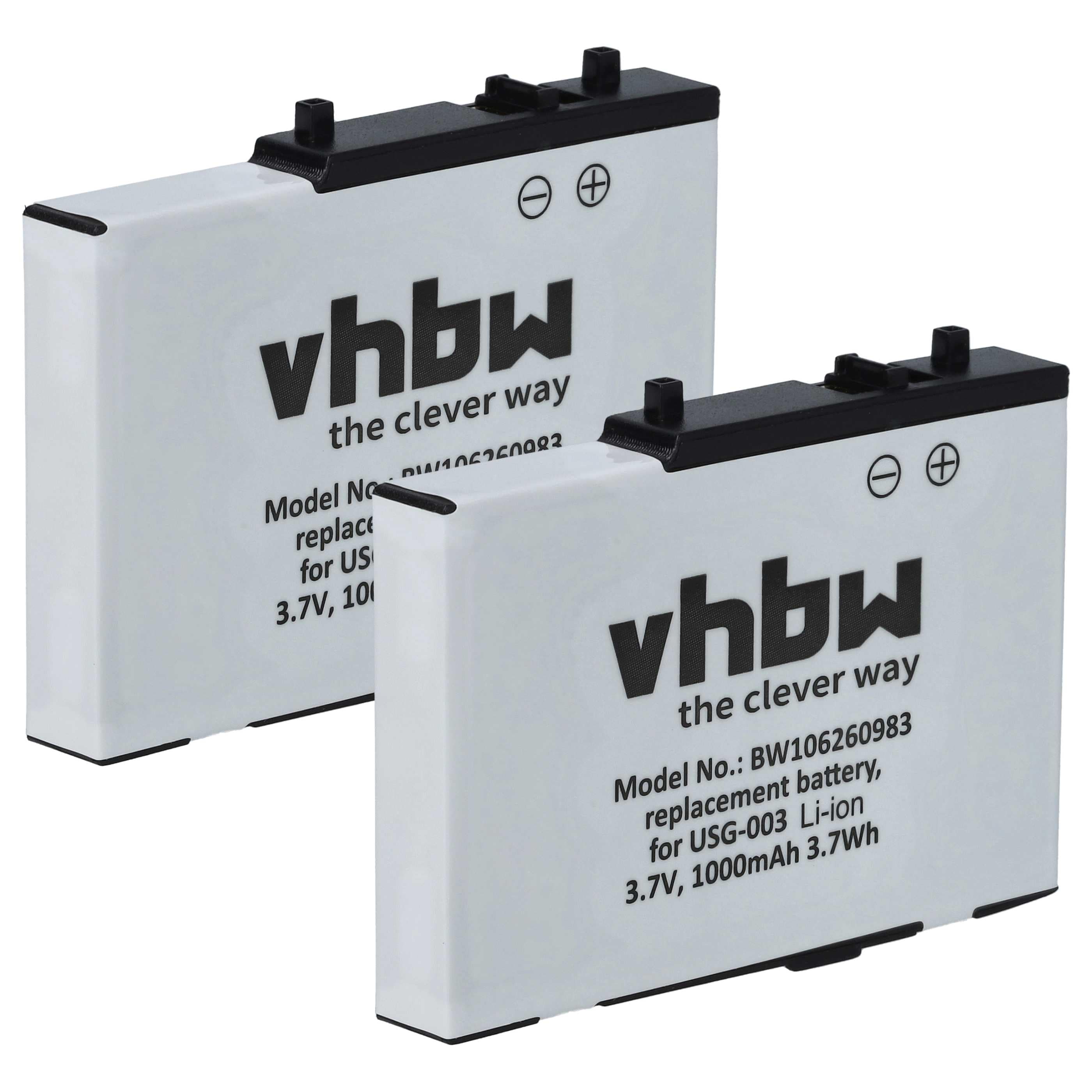 Games Console 2x Battery replaces Nintendo USG-001, USG-003 - 900 mAh 3.7 V Li-Ion