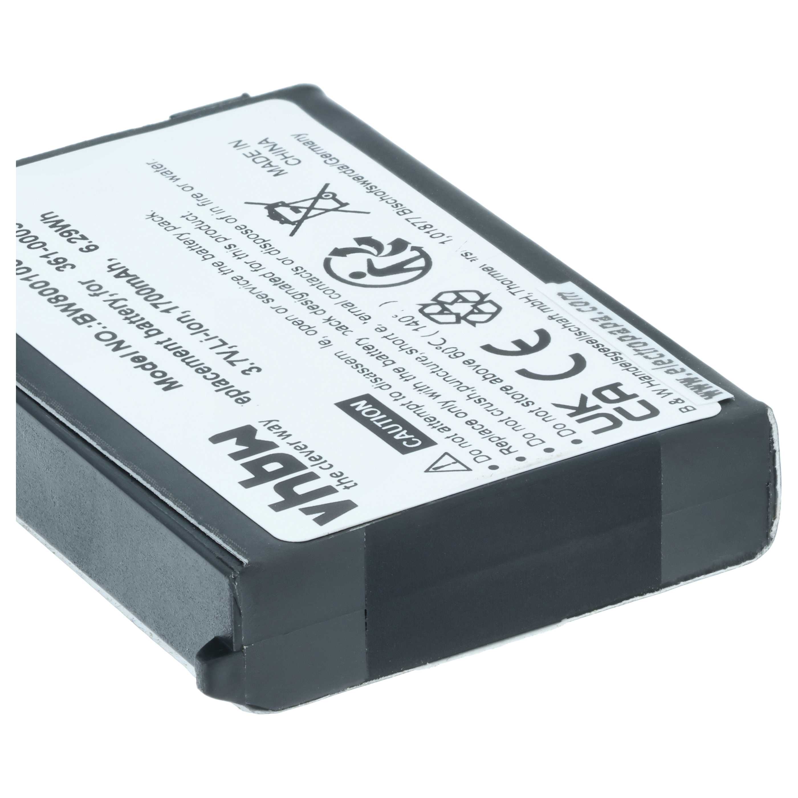 Akumulator do nawigacji GPS zamiennik Garmin 361-00038-01, 010-11143-00 - 1700 mAh 3,7 V Li-Ion