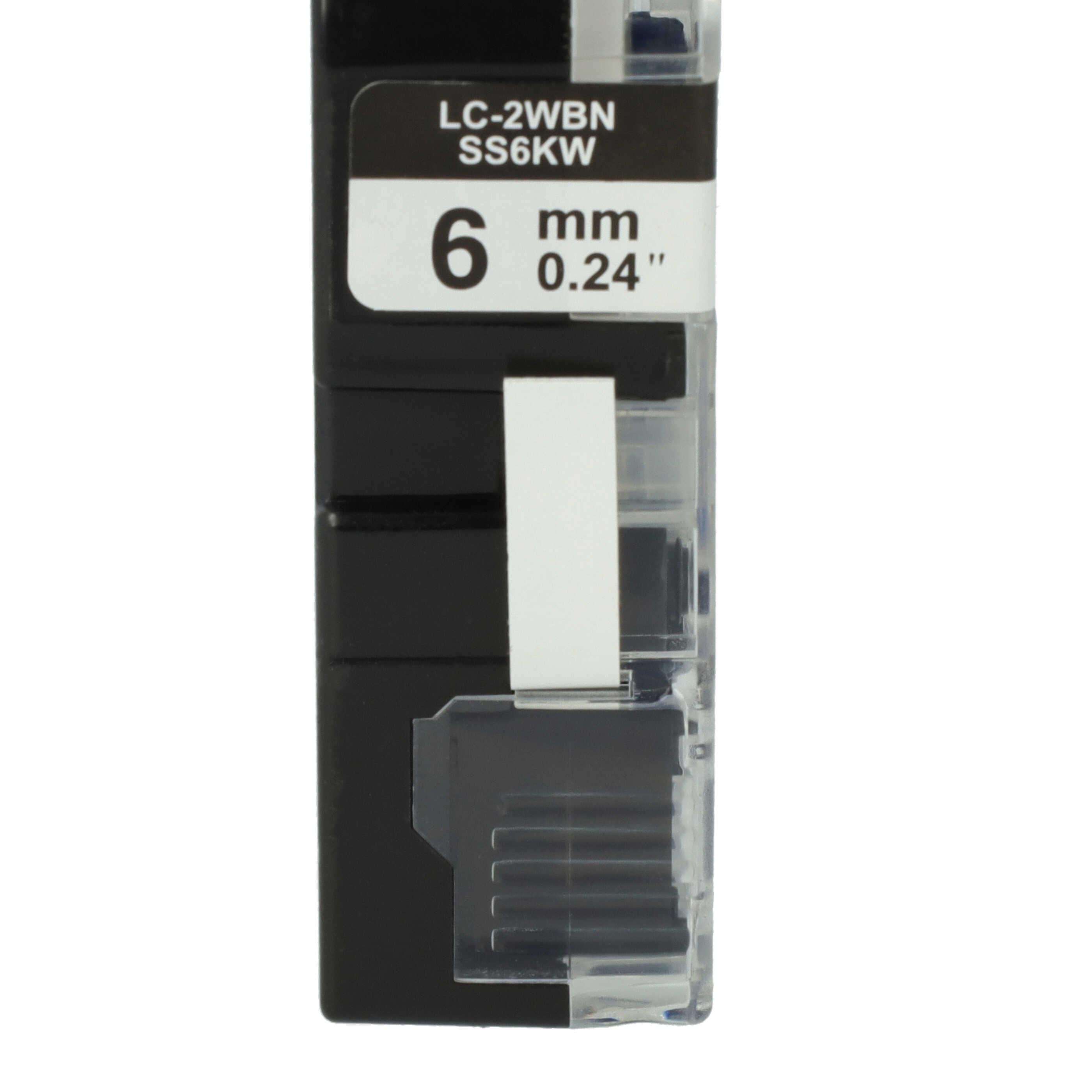 10x Schriftband als Ersatz für Epson LC-2WBN - 6mm Schwarz auf Weiß