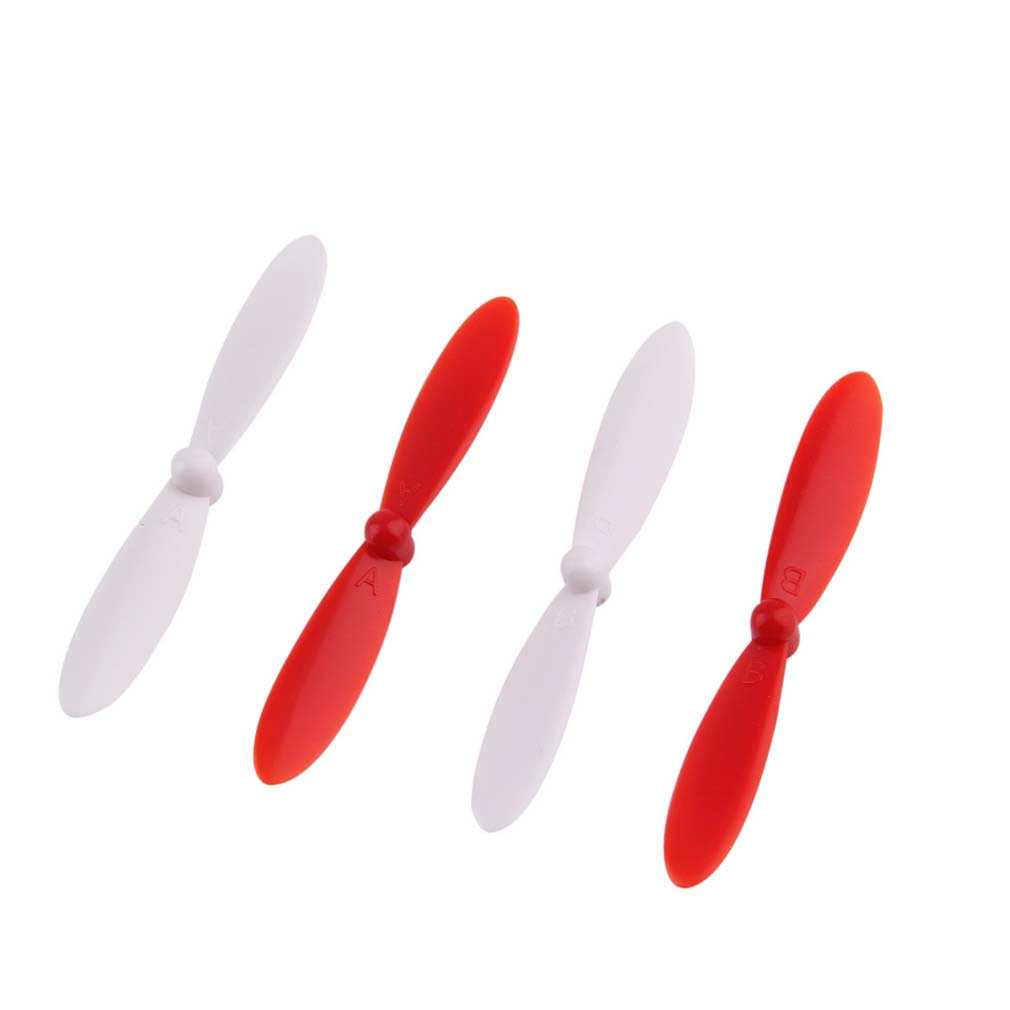 4x Propeller suitable for X4 Carson Drone etc. - Self-Locking, White, Red