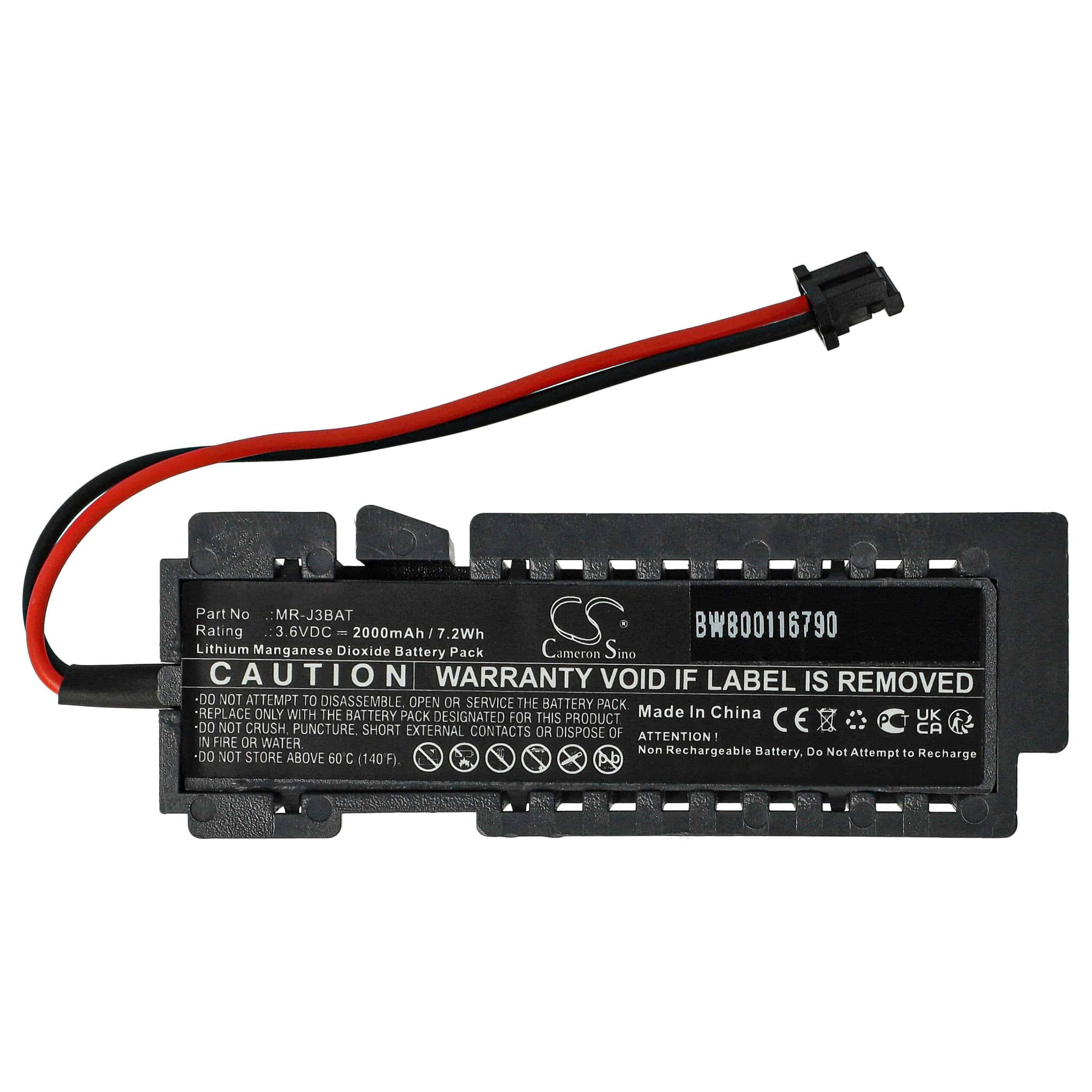Pile remplace Mitsubishi MR-J3BAT servo-amplificateur - 2000mAh 3,6V Li-MnO2
