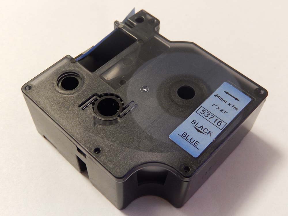 Cassetta nastro sostituisce Dymo 53716, D1 per etichettatrice Dymo 24mm nero su blu