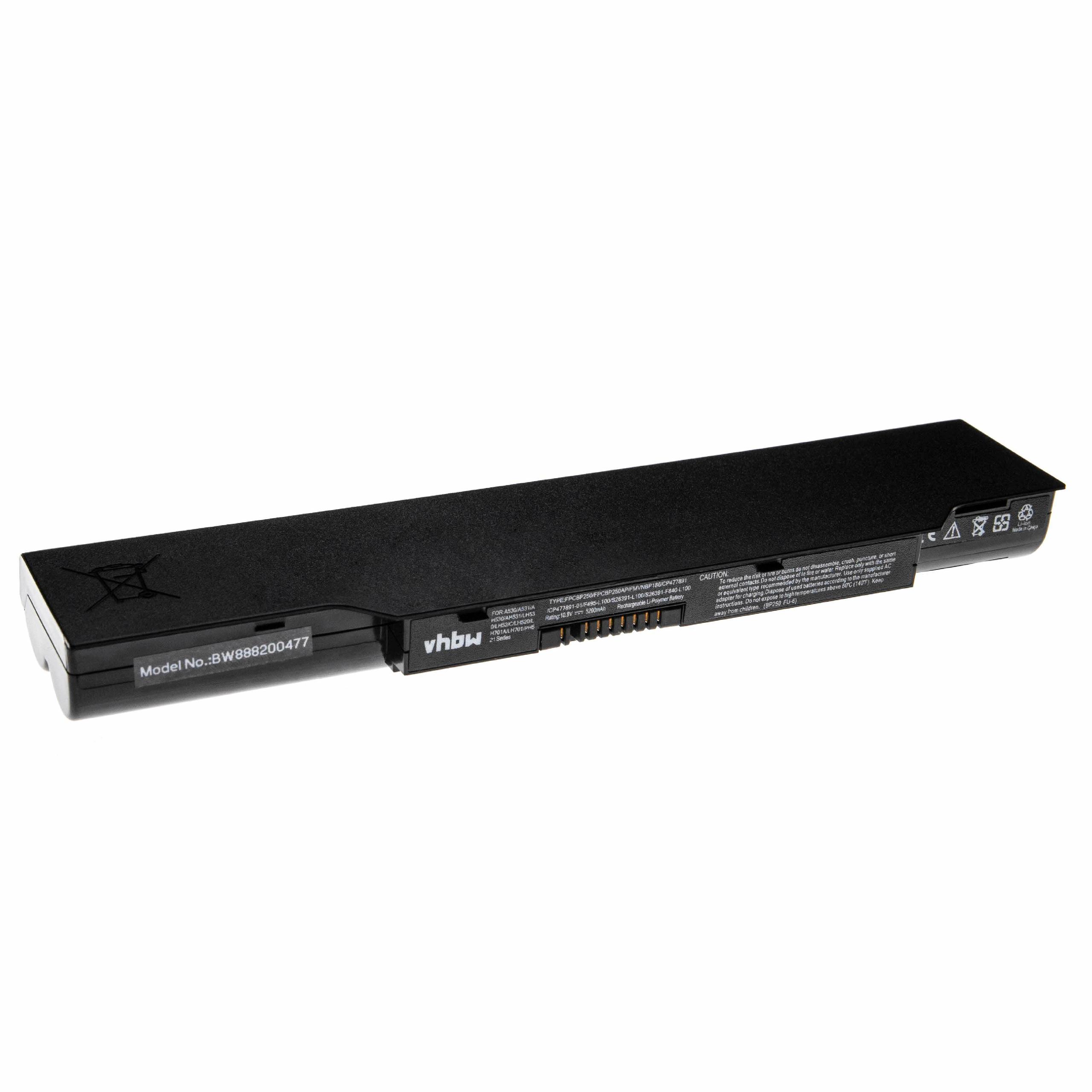 Akumulator do laptopa zamiennik Fujitsu Siemens CP477891-03, CP477891-01 - 5200 mAh 10,8 V LiPo, czarny