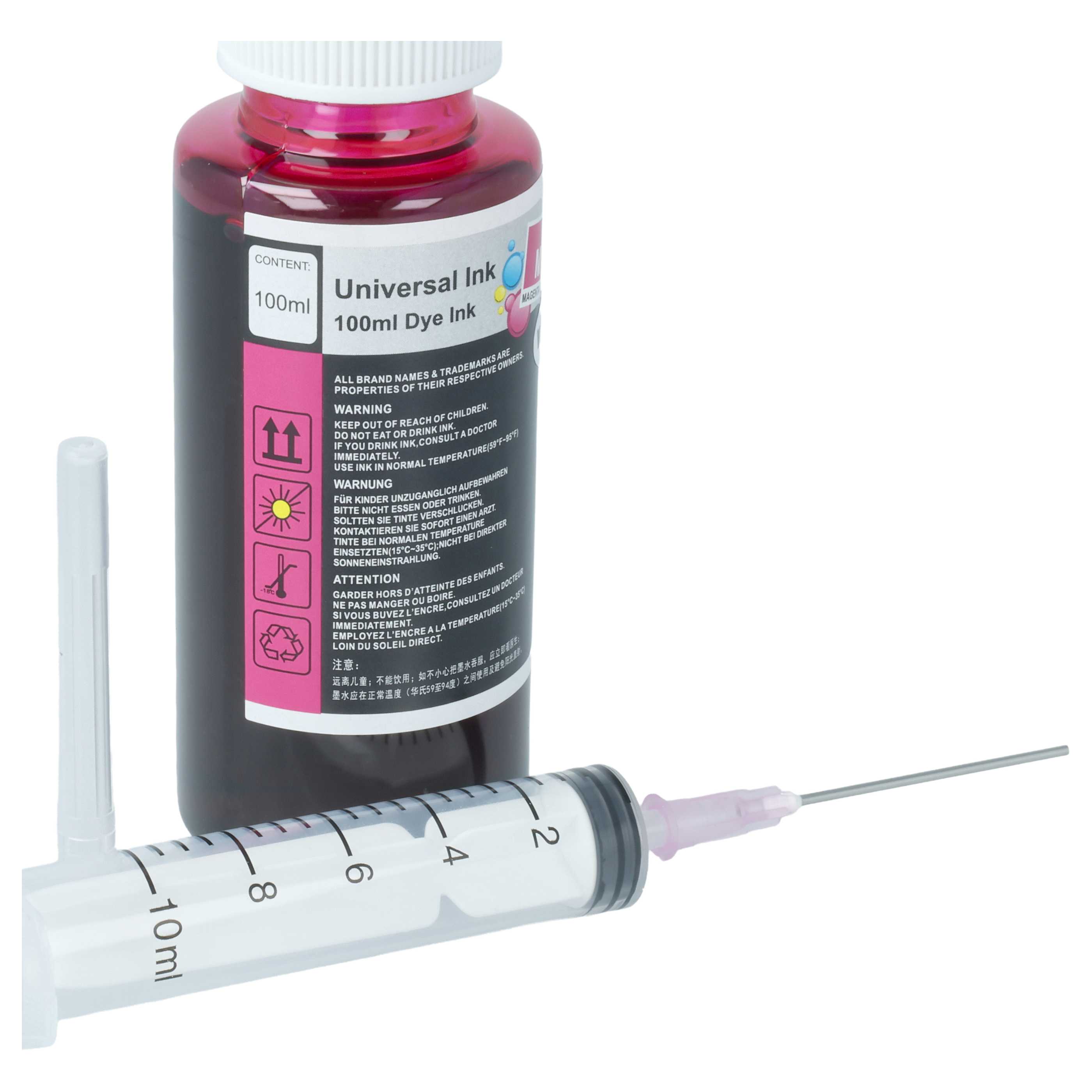 5x Ricarica inchiostro multicolore per stampante , Canon HP da 100ml