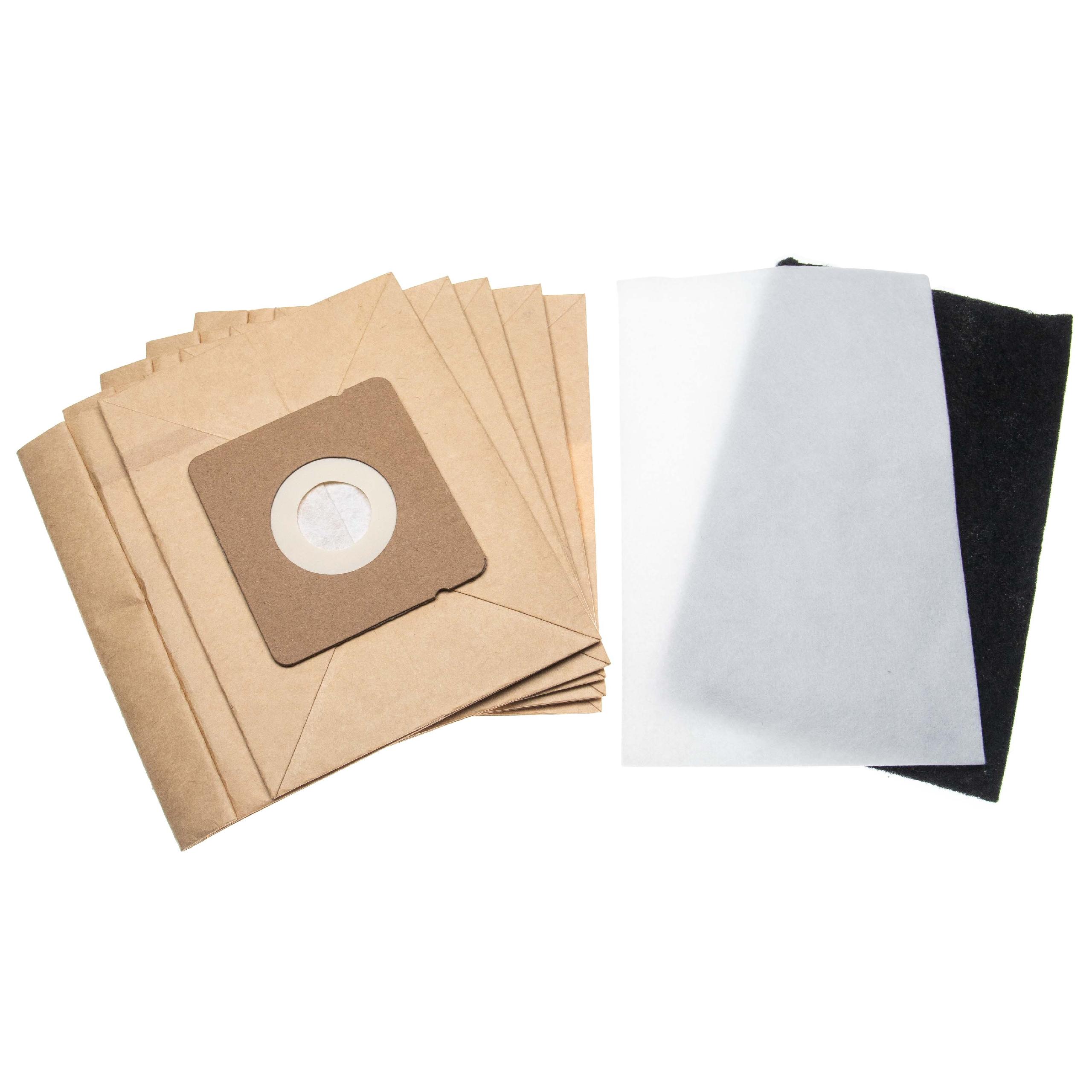 6-Part Filter + Paper Bag Set replaces Rowenta 832696, 900196441/1, 900 19 58-45/4 for Moulinex Vacuum Cleaner