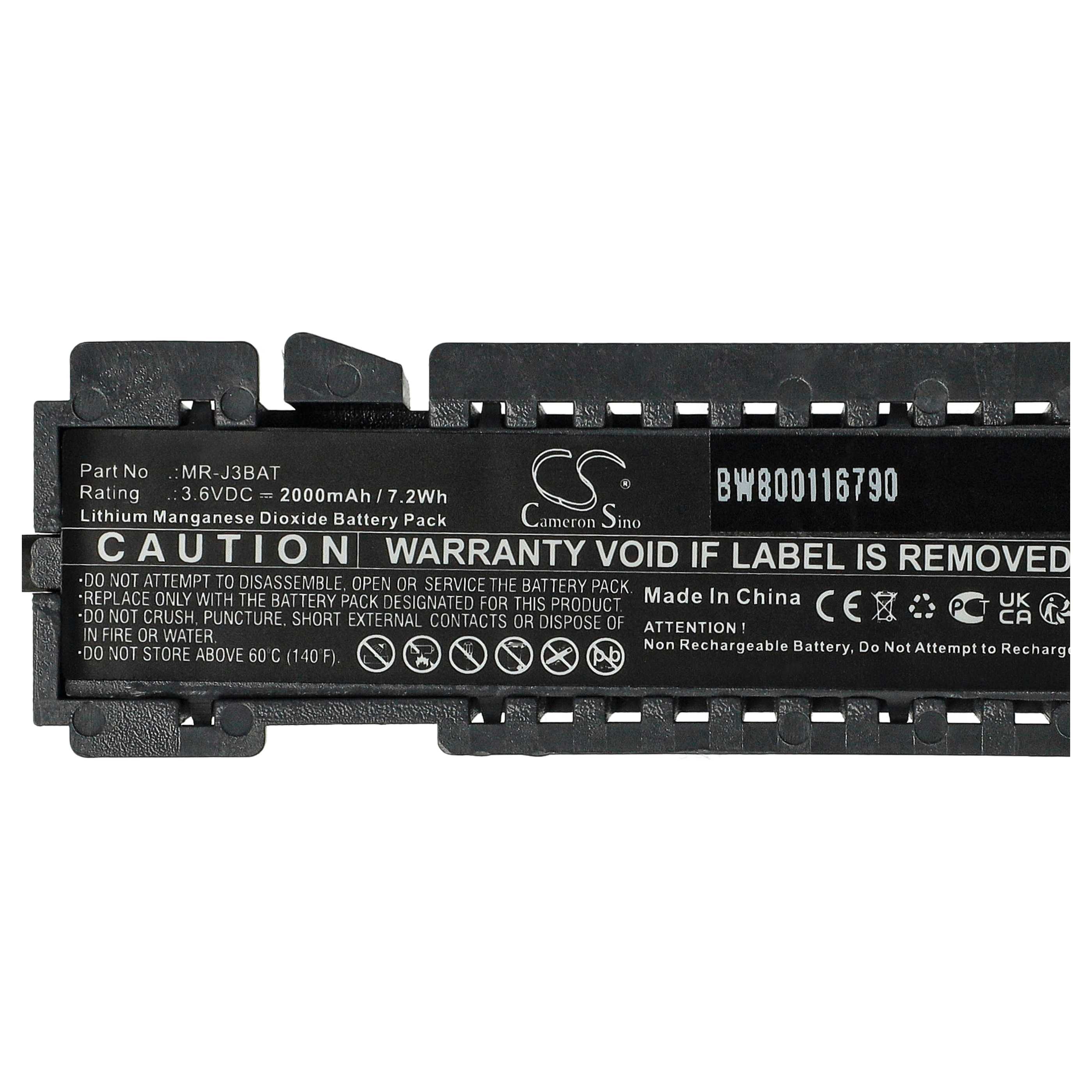 Pile remplace Mitsubishi MR-J3BAT servo-amplificateur - 2000mAh 3,6V Li-MnO2