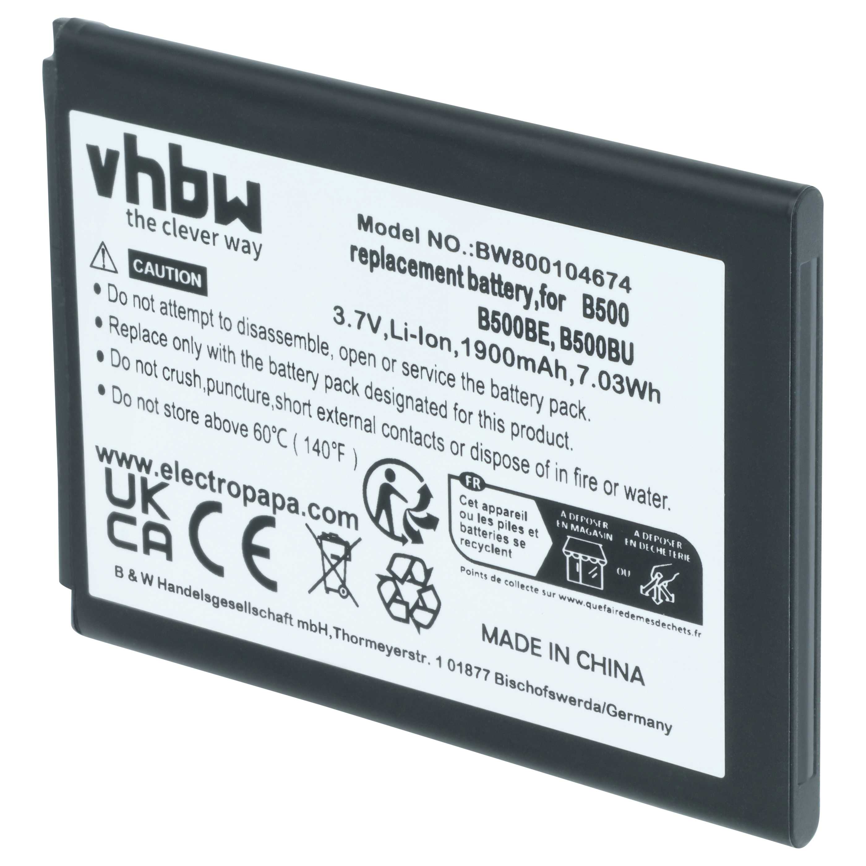 Akumulator do telefonu smartfona zamiennik Samsung B500BE, B500, B500BU - 1900 mAh 3,7 V Li-Ion