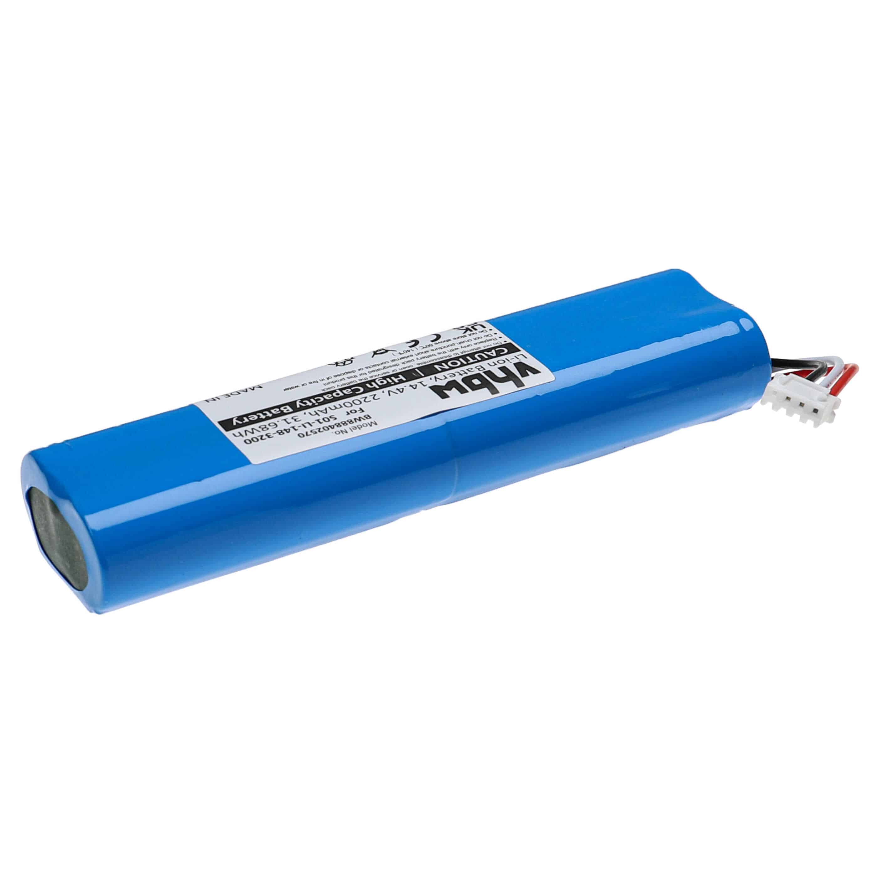Batería reemplaza Ecovacs S01-LI-148-2600, S01-LI-148-3200 para aspiradora Ecovacs - 2200 mAh 14,4 V Li-Ion