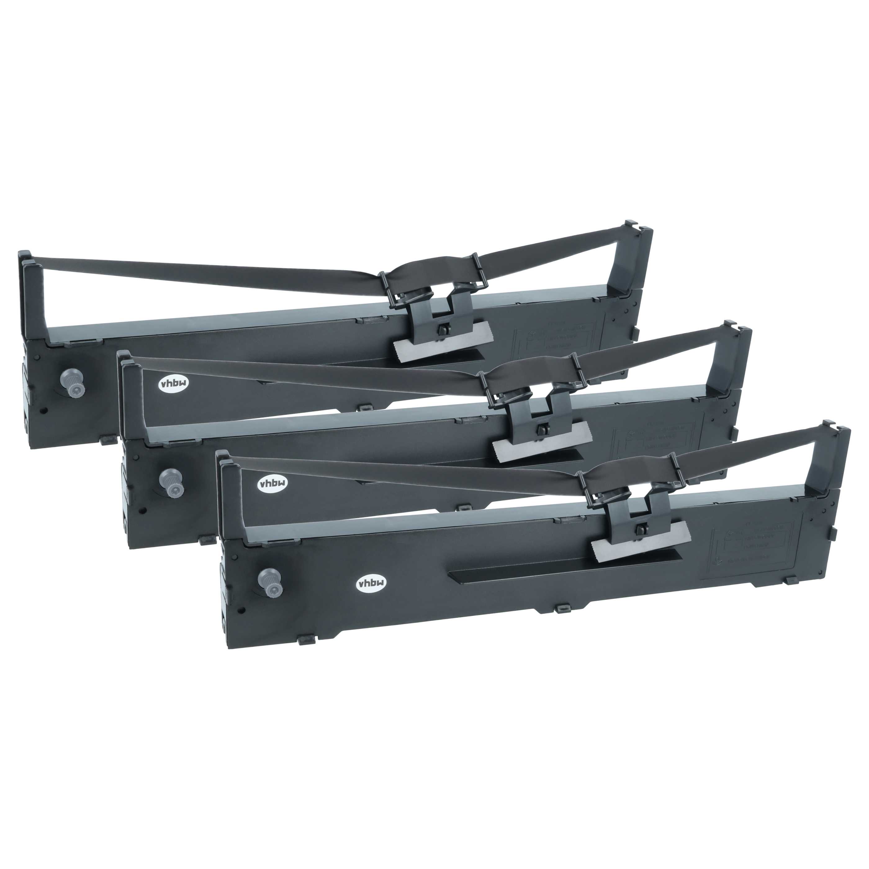 3x Ink Ribbon replaces Epson C13S015337 for Dot Matrix, Receipt Printer - Black