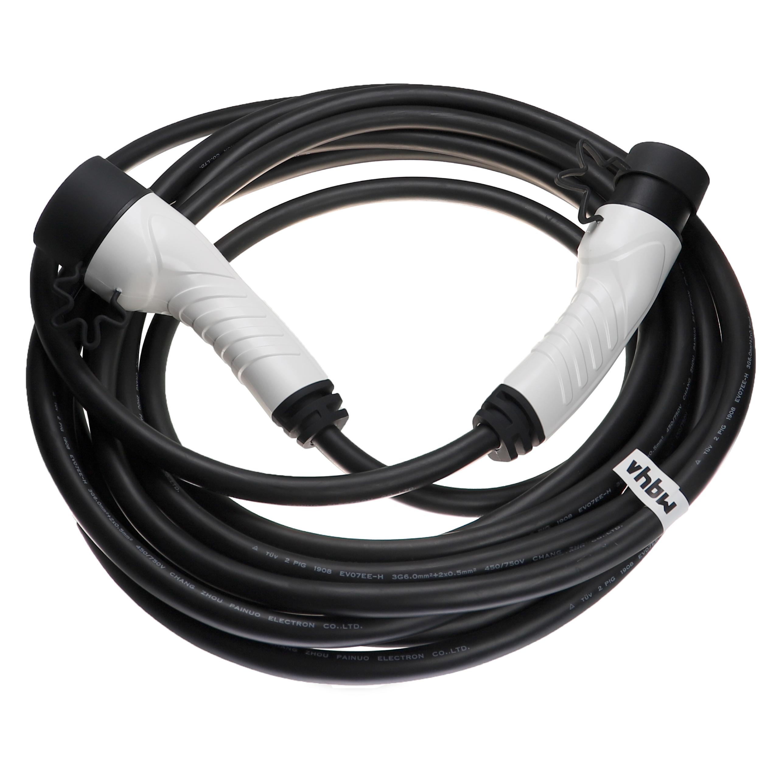 Cable de carga para coche eléctrico, híbrido enchufable - Cable tipo 2 a tipo 2, 1 fase, 32 A, 7 kW, 10 m