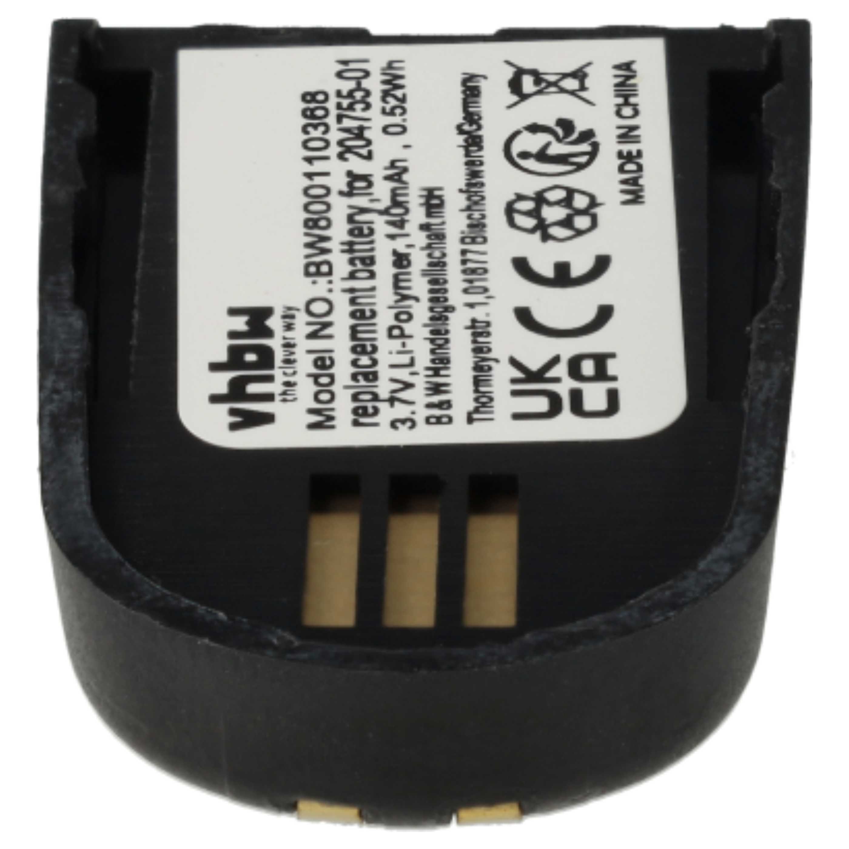 10x Akumulator do słuchawek bezprzewodowych zamiennik Plantronics 204755-01, 82742-01 - 140 mAh 3,7 V LiPo