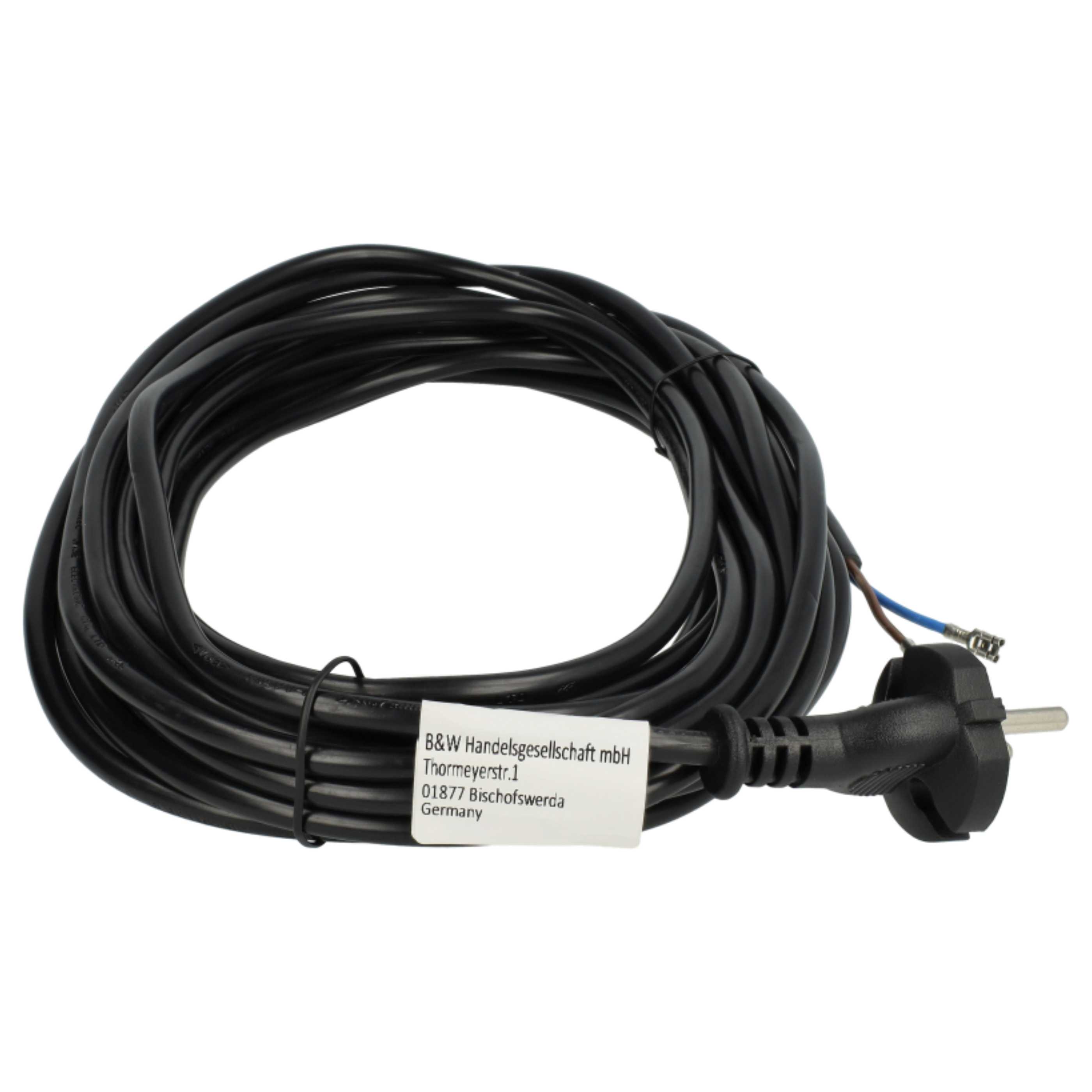 Power Cable replaces Sebo 7128SR, 5260DG for Thomas Vacuum Cleaner etc. - 15 m Cable 1000 W