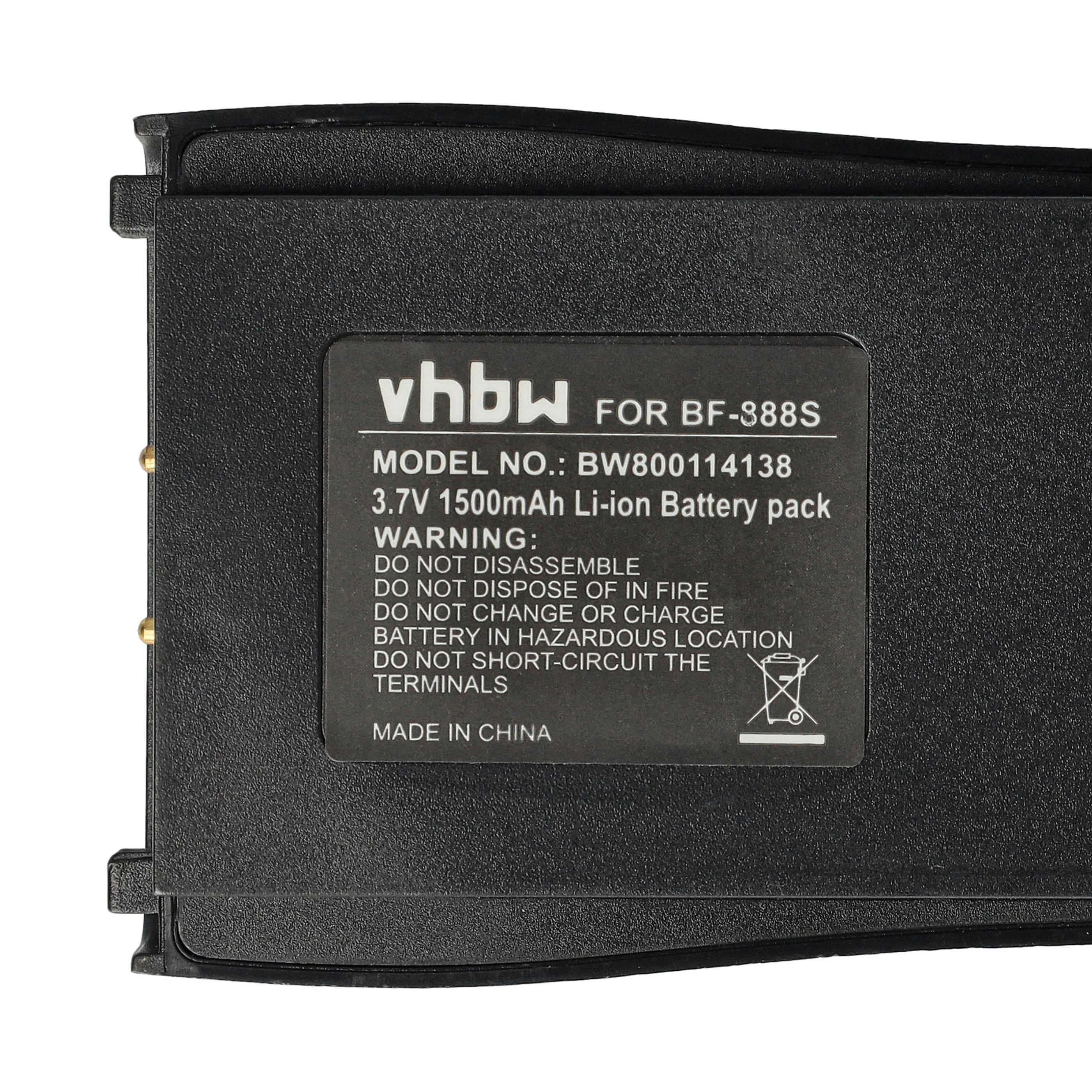 Radio 10x Battery replaces Baofeng BL-1 - 1500 mAh 3.7 V Li-Ion