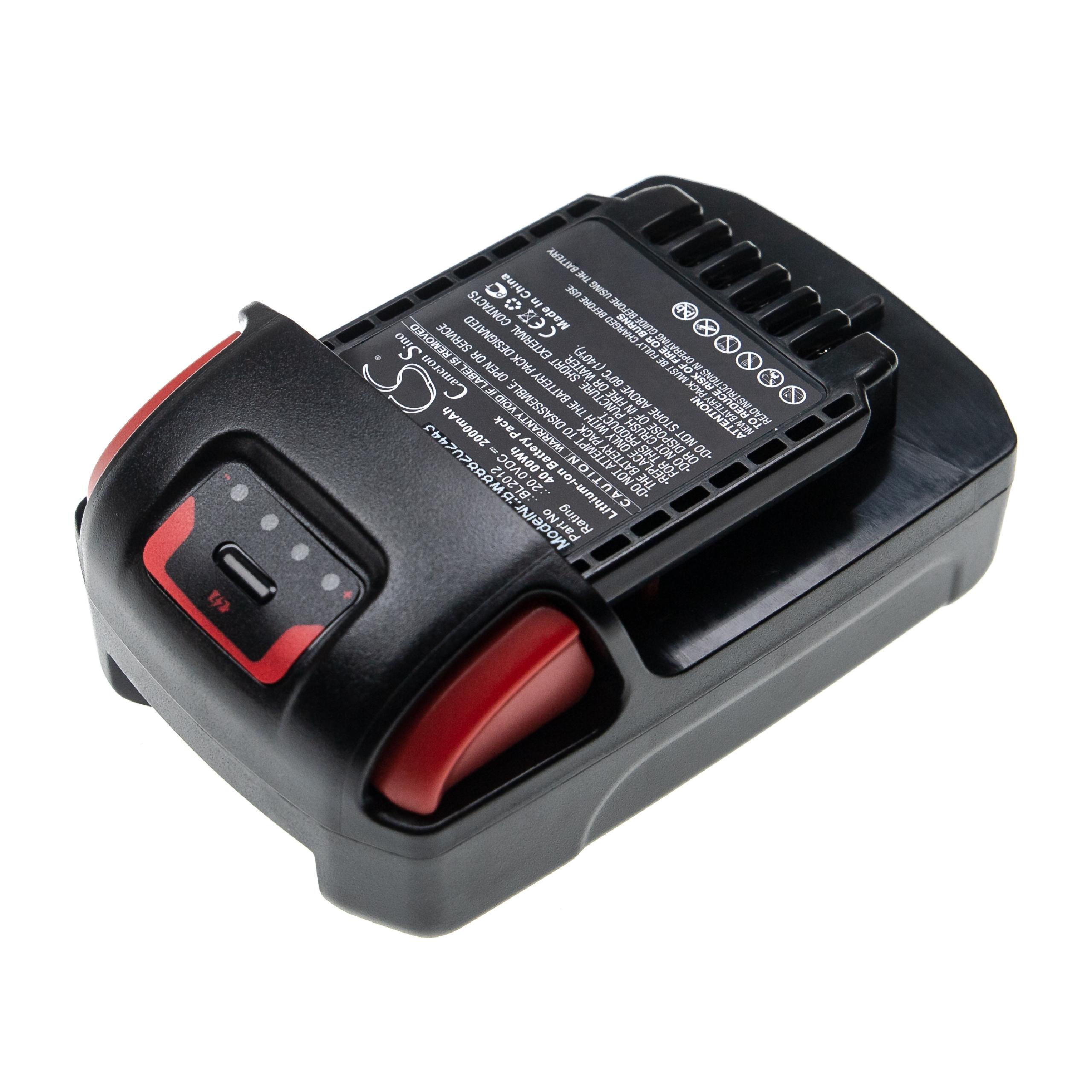 Batterie remplace Ingersoll Rand BL2022, BL2012, BL2010 pour outil électrique - 2000 mAh, 20 V, Li-ion