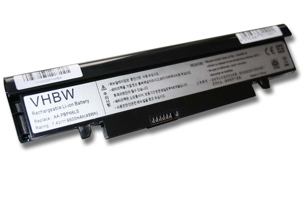 Batterie remplace Samsung AA-PBPN6LS, AA-PBPN6LB pour ordinateur portable - 6600mAh 7,4V Li-ion, noir