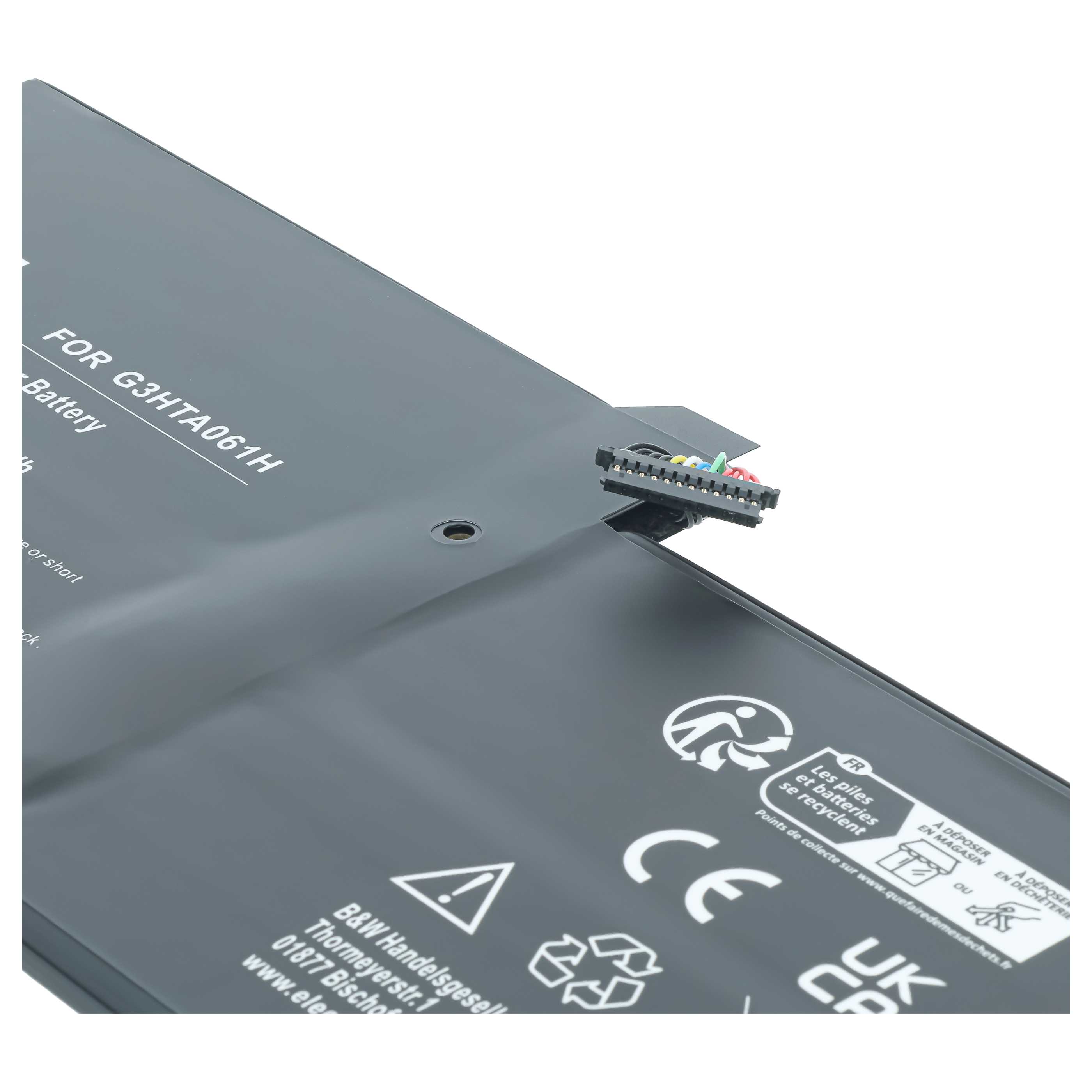 Batterie remplace Microsoft G3HTA061H pour ordinateur portable Microsoft- 6000mAh 7,6V Li-polymère