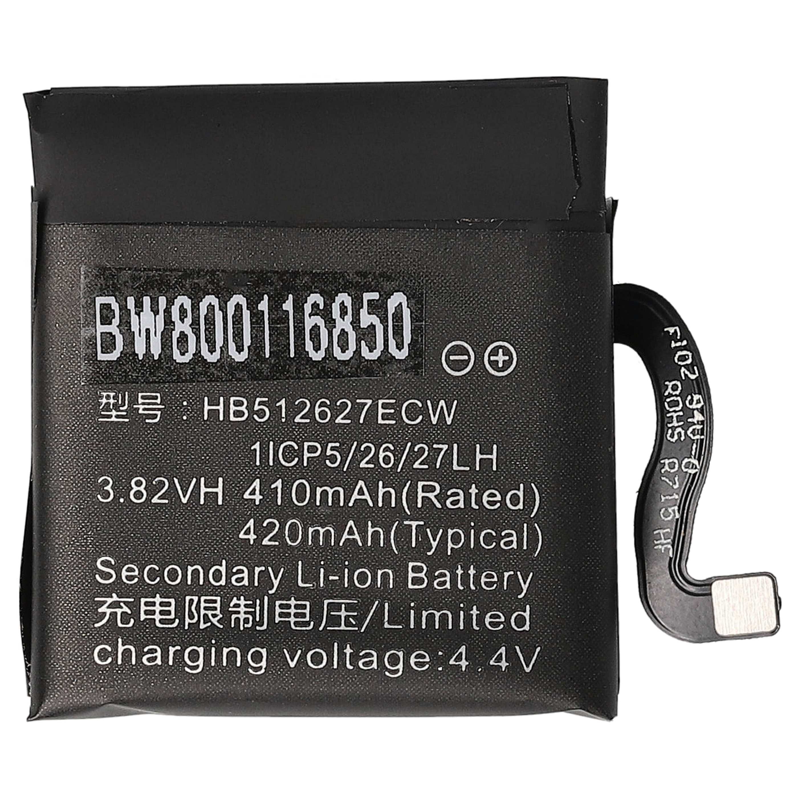 Smartwatch Battery Replacement for Huawei HB512627ECW, 1ICP5/26/27 - 410 mAh 3.8 V Li-polymer