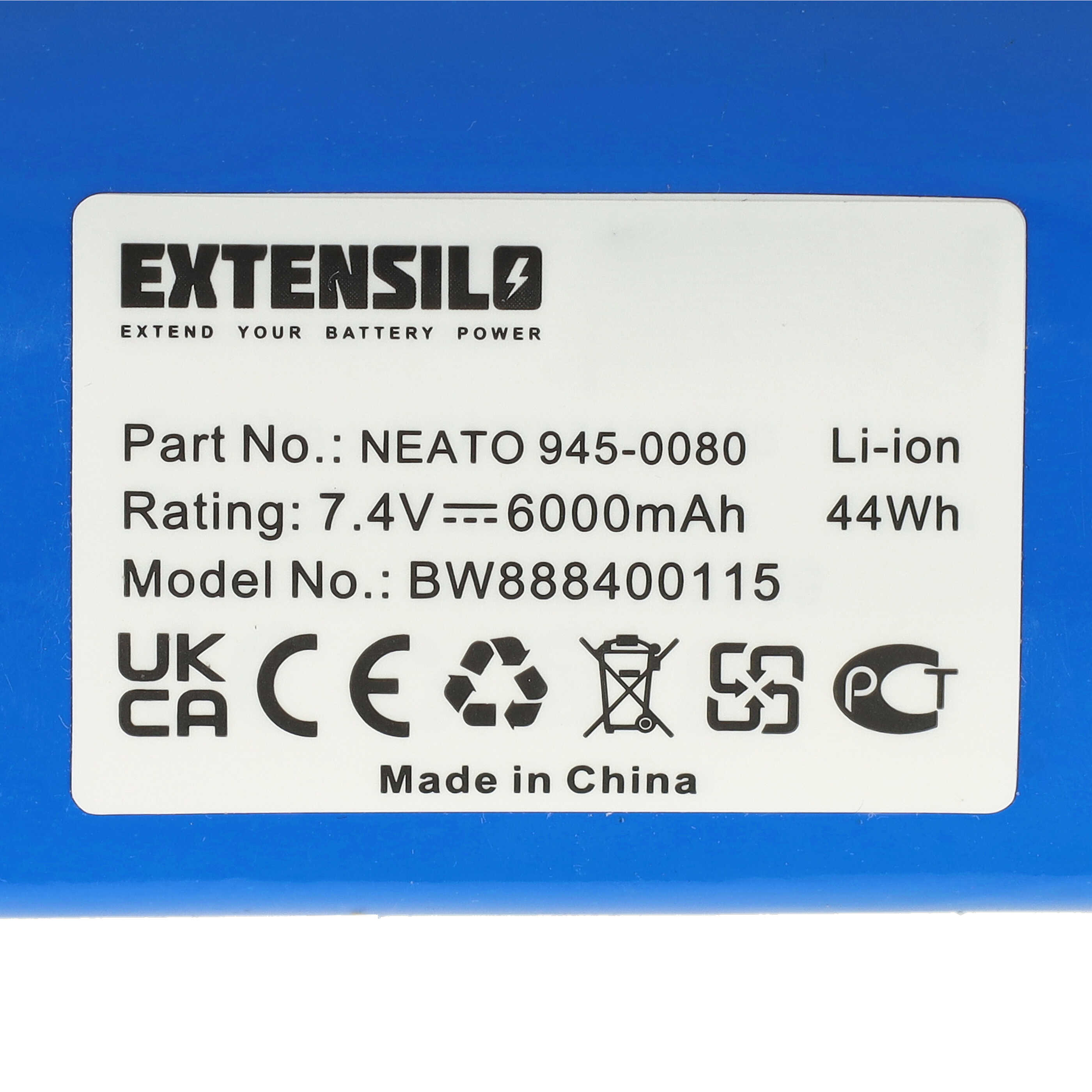 2x Batería reemplaza Neato 945-0006, 205-0001, 945-0005 para aspiradora Neato - 6000 mAh 7,4 V Li-Ion