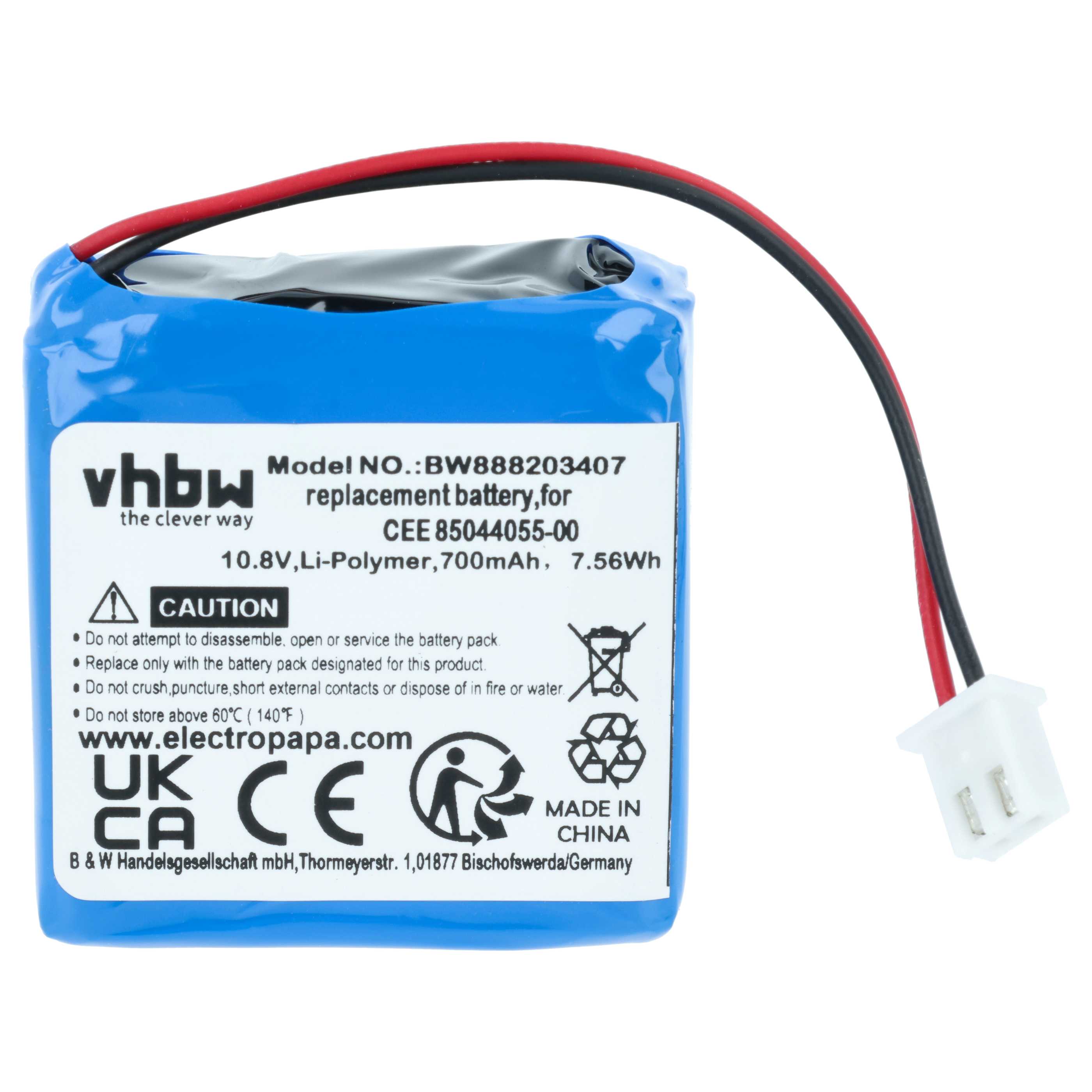 Batería reemplaza CCE 9049-BAT.01, 2258 para comprobador de billetes (700 mAh, 10,8 V, Li-Ion)