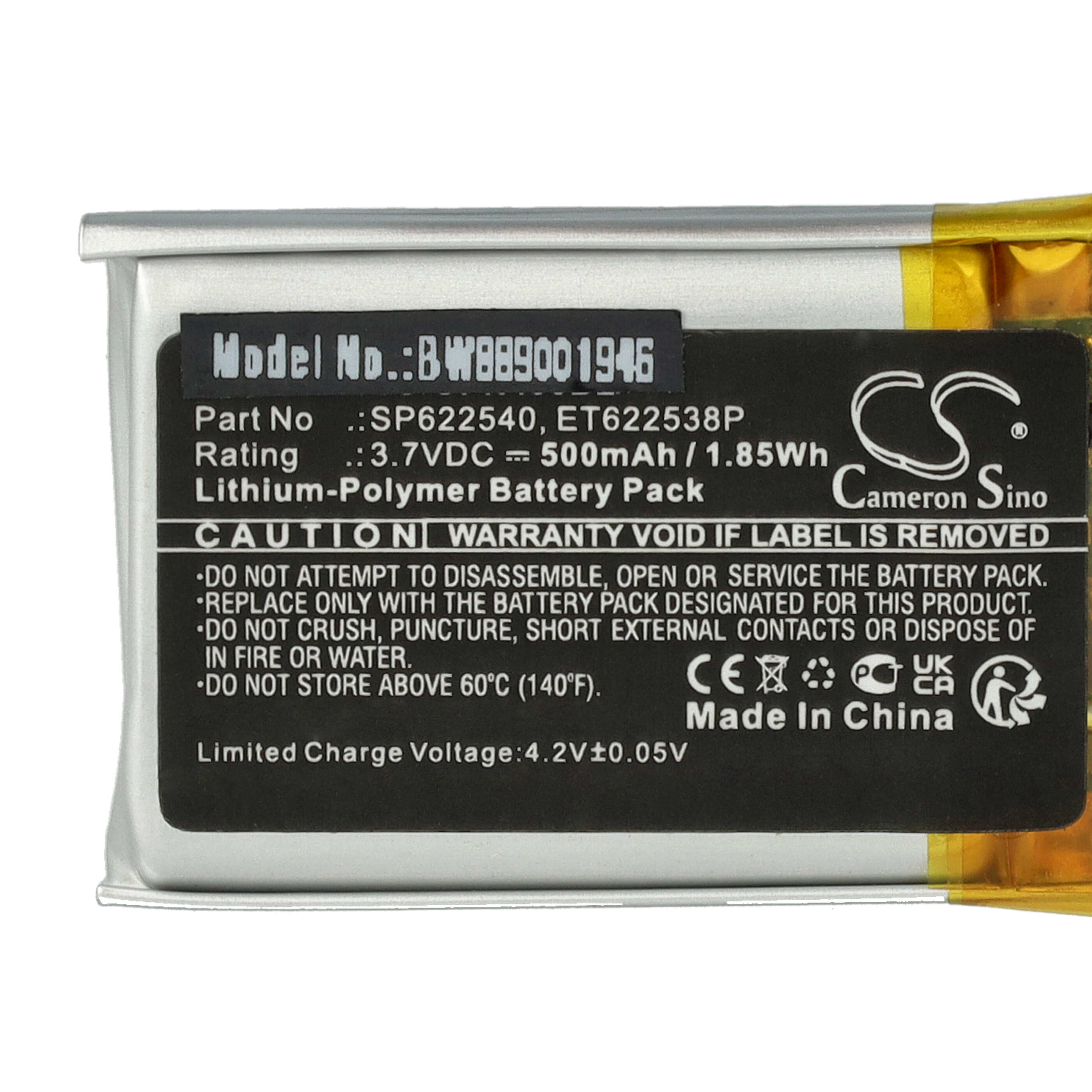 Battery replaces Opticon ET622538P, SP622540 for Opticon Barcode Scanner POS - 500 mAh 3.7 V