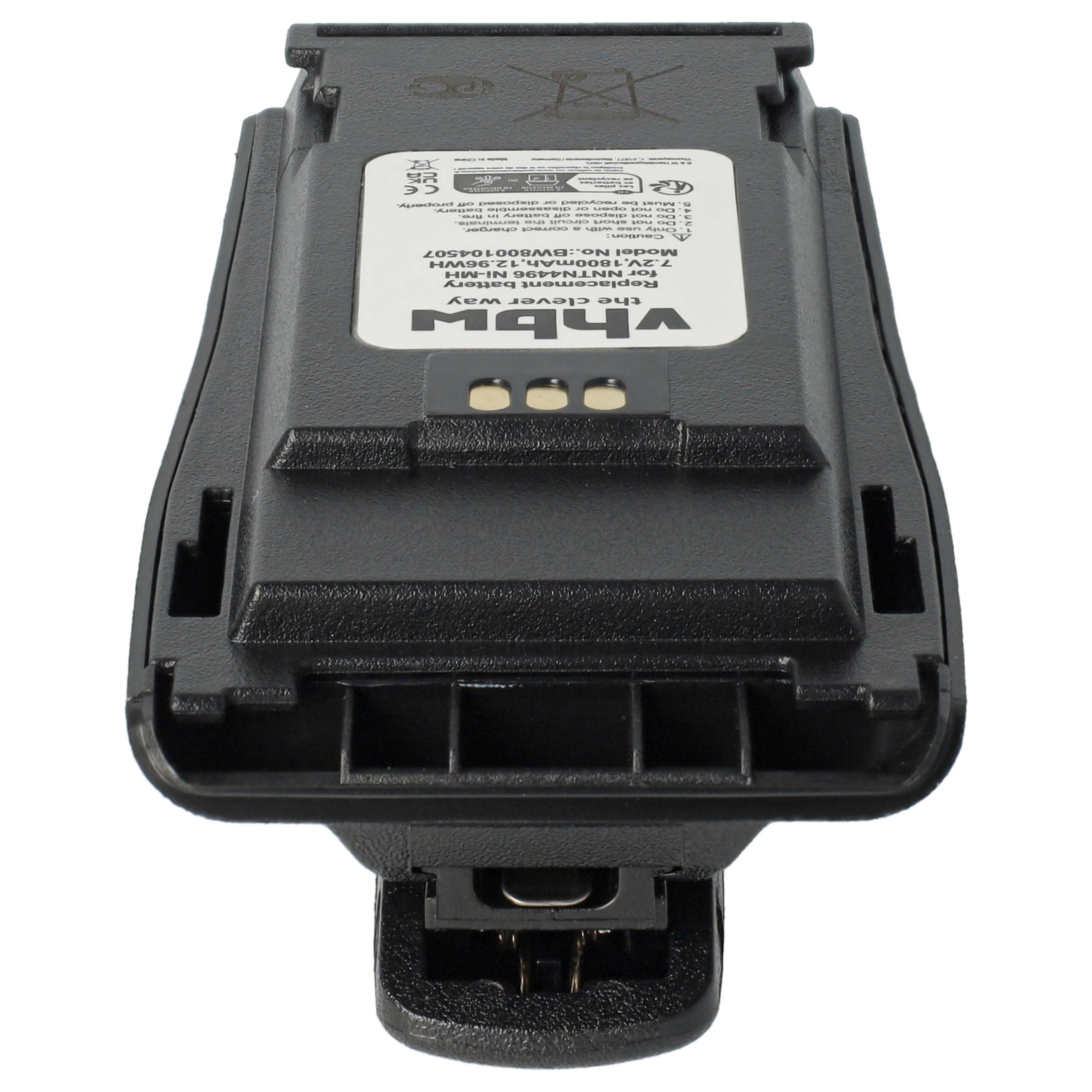 Radio 10x Battery suitable for Motorola CP040, CP200d, DP1400 - 1800 mAh 7.2 V NiMH