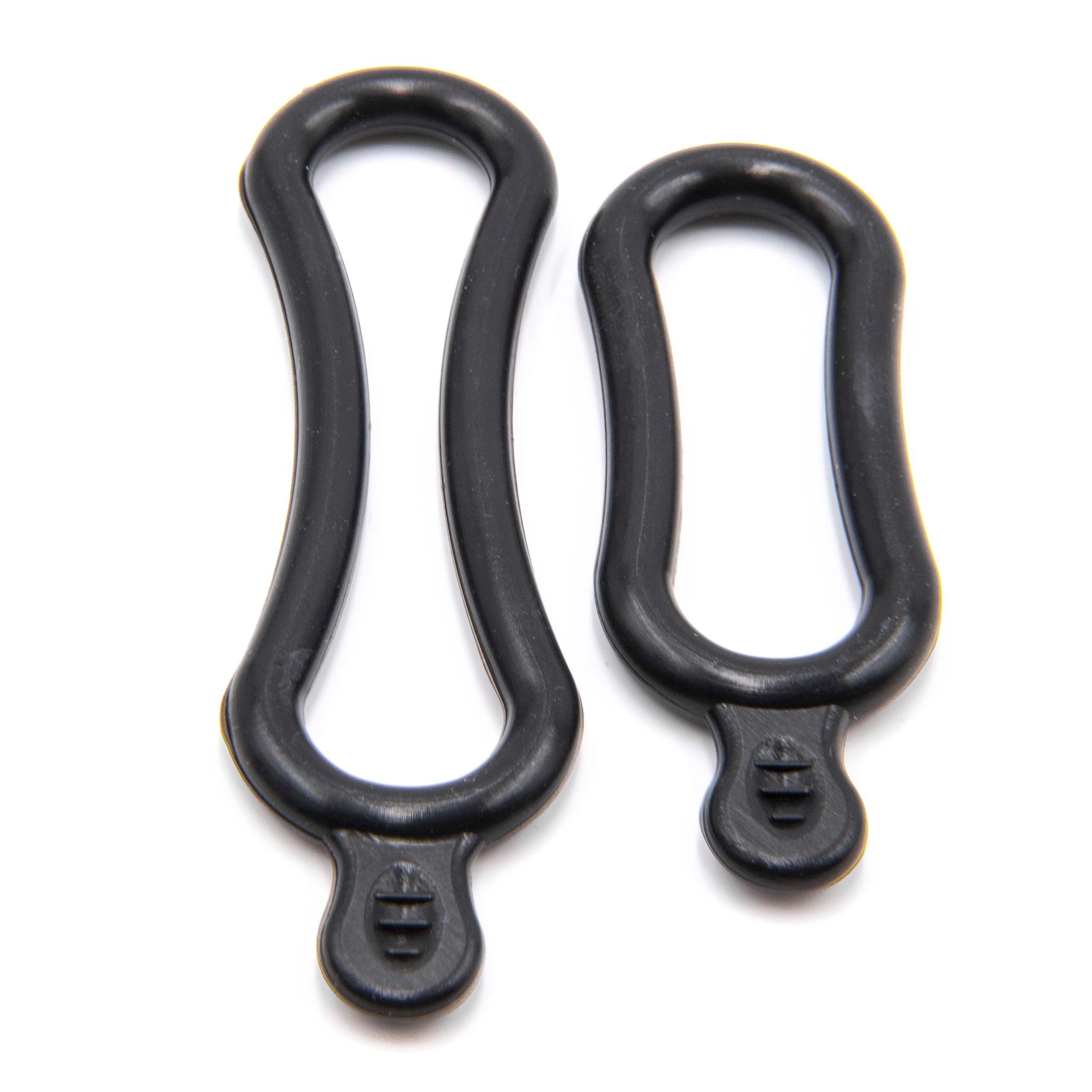 vhbw 2x elastico per luci e faretti per bicicletta - Set di fissaggio (1x grande, 1x piccolo) nero