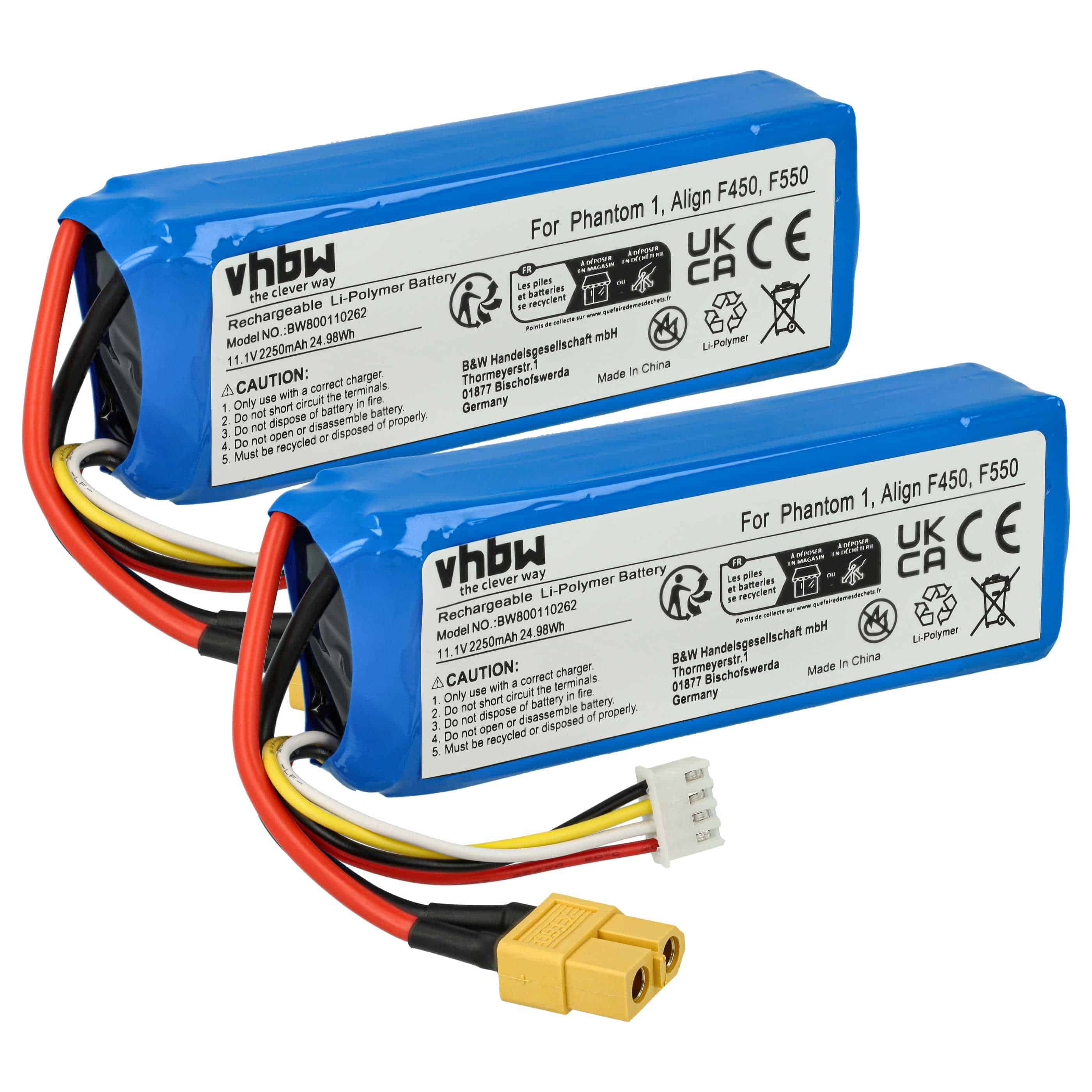 2x Batteries remplace DJI P1-12 pour drone DJI- 2250mAh 11,1V Li-polymère