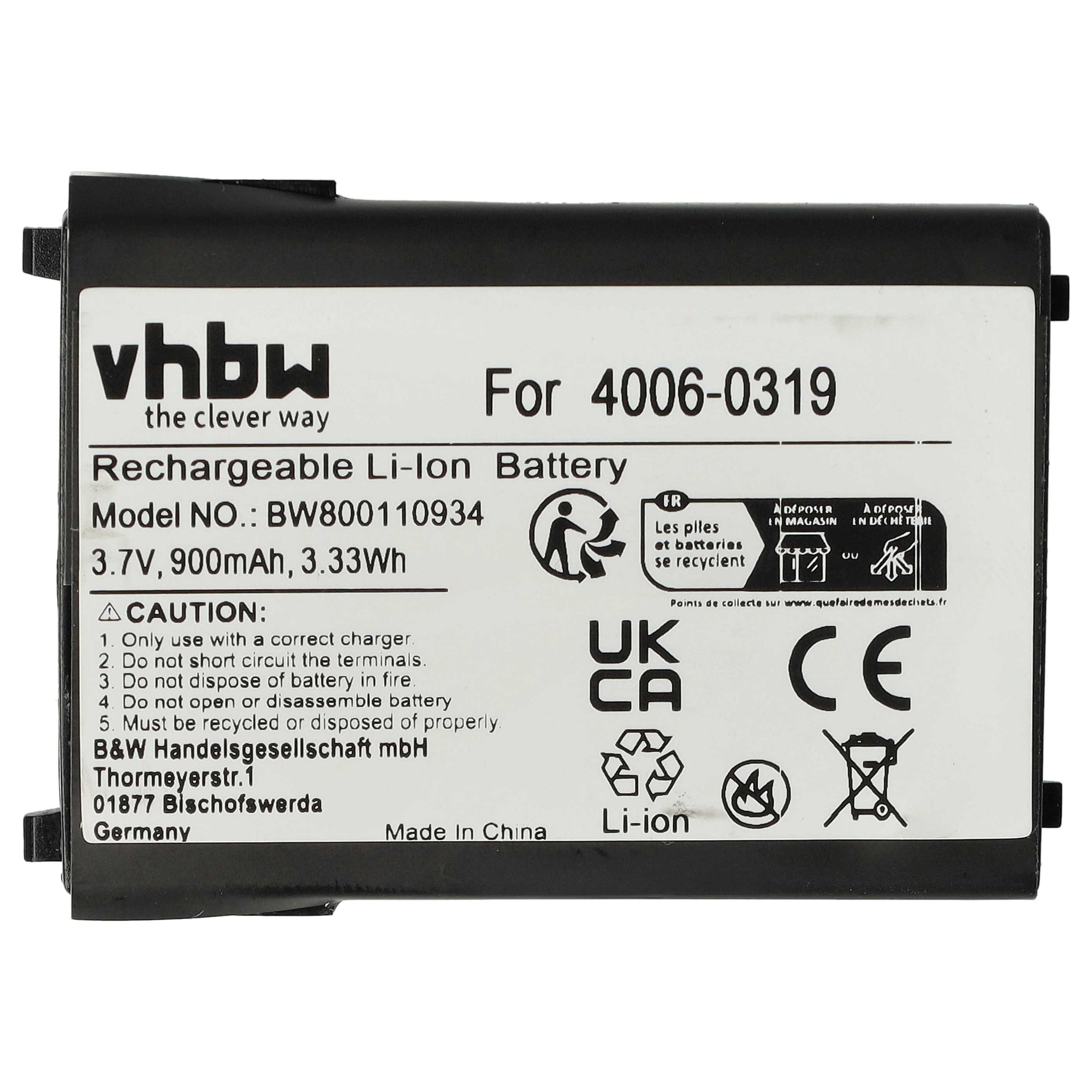 3x Batteries remplace Datalogic 95A201004 pour scanner de code-barre Unitech - 900mAh 3,7V