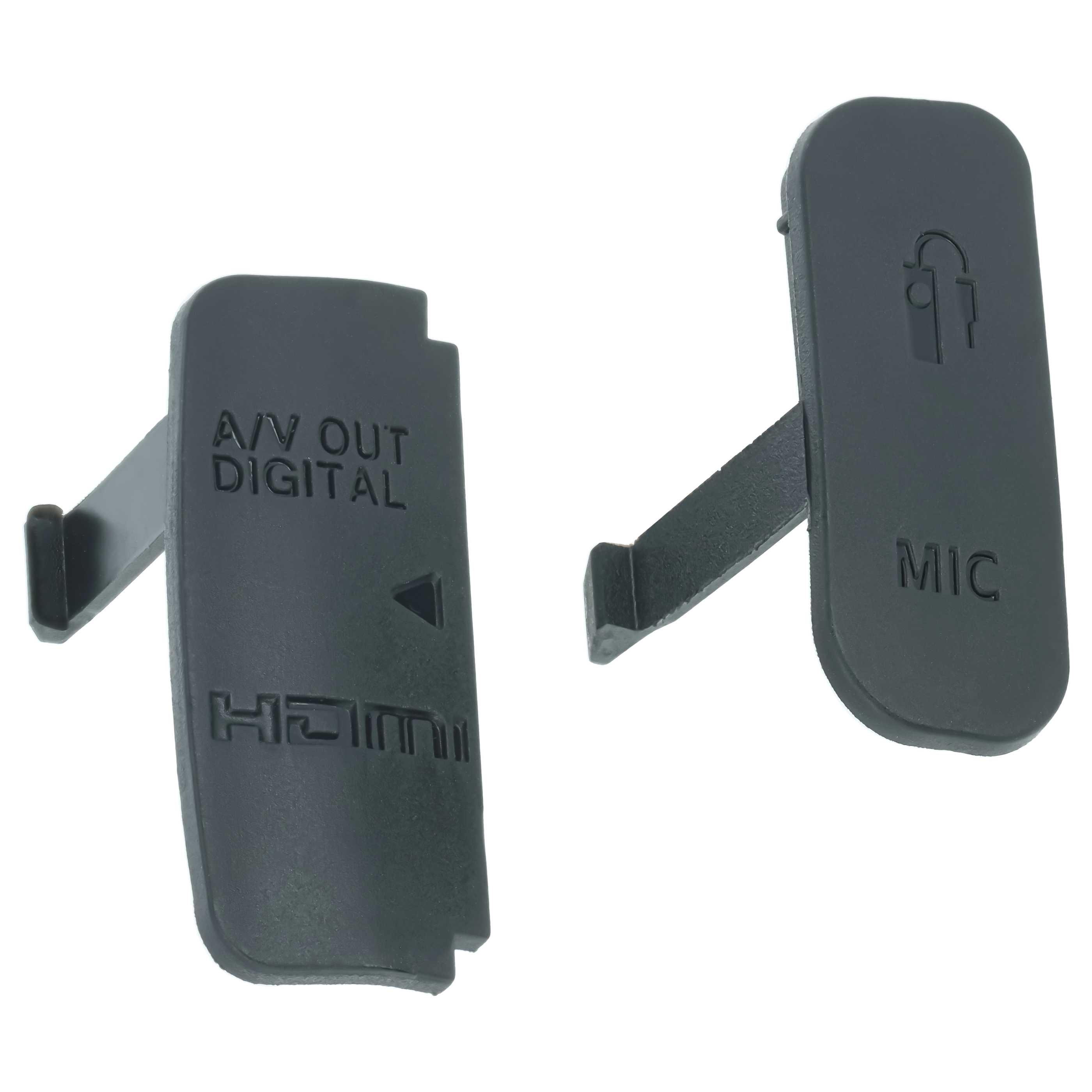 2x Terminal Cover suitable for Canon EOS 600D Camera - HDMI, Digital A/V, Micro