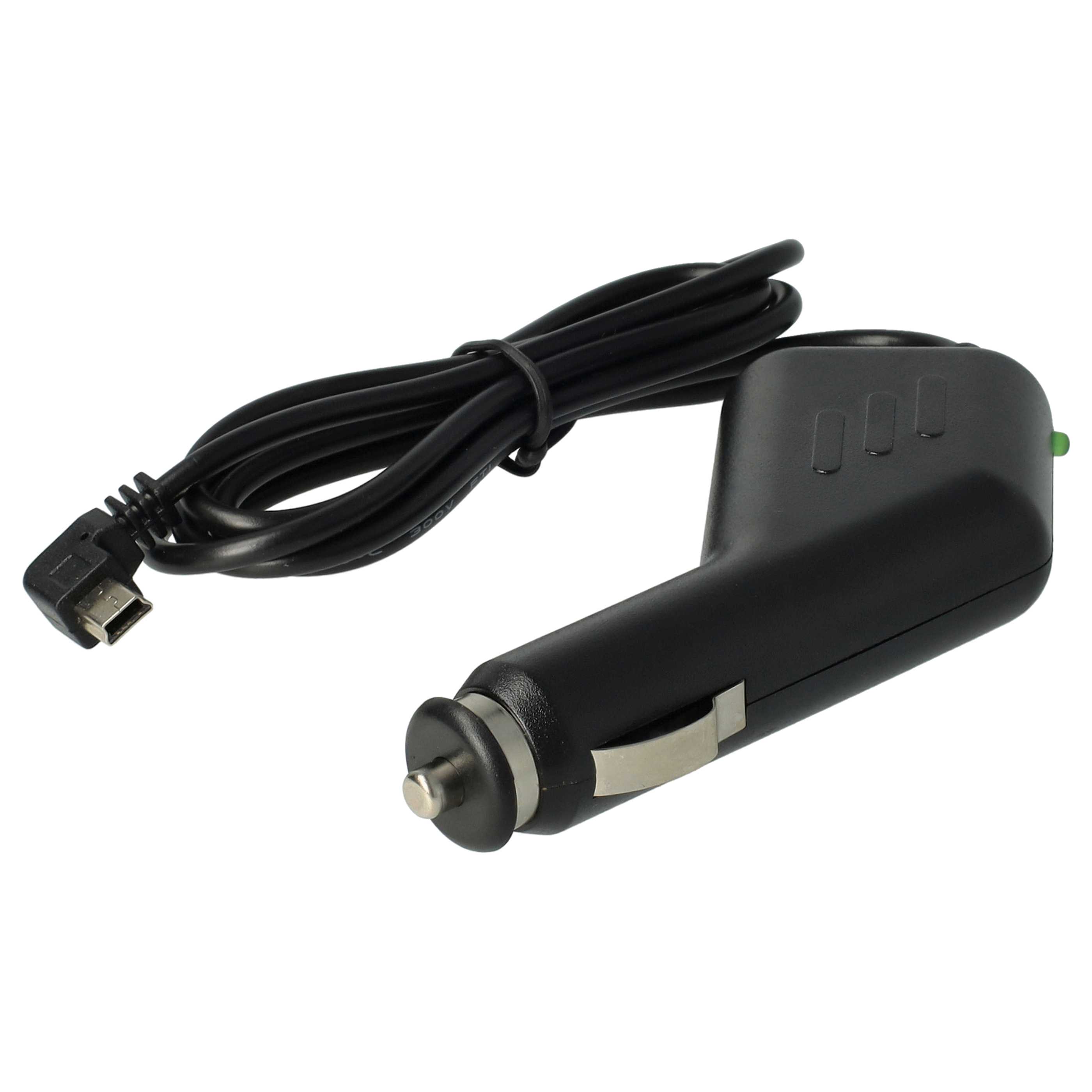 Caricatore per auto mini-USB 1,0 A per dispositivi come GPS, navigatore, presa a 90°