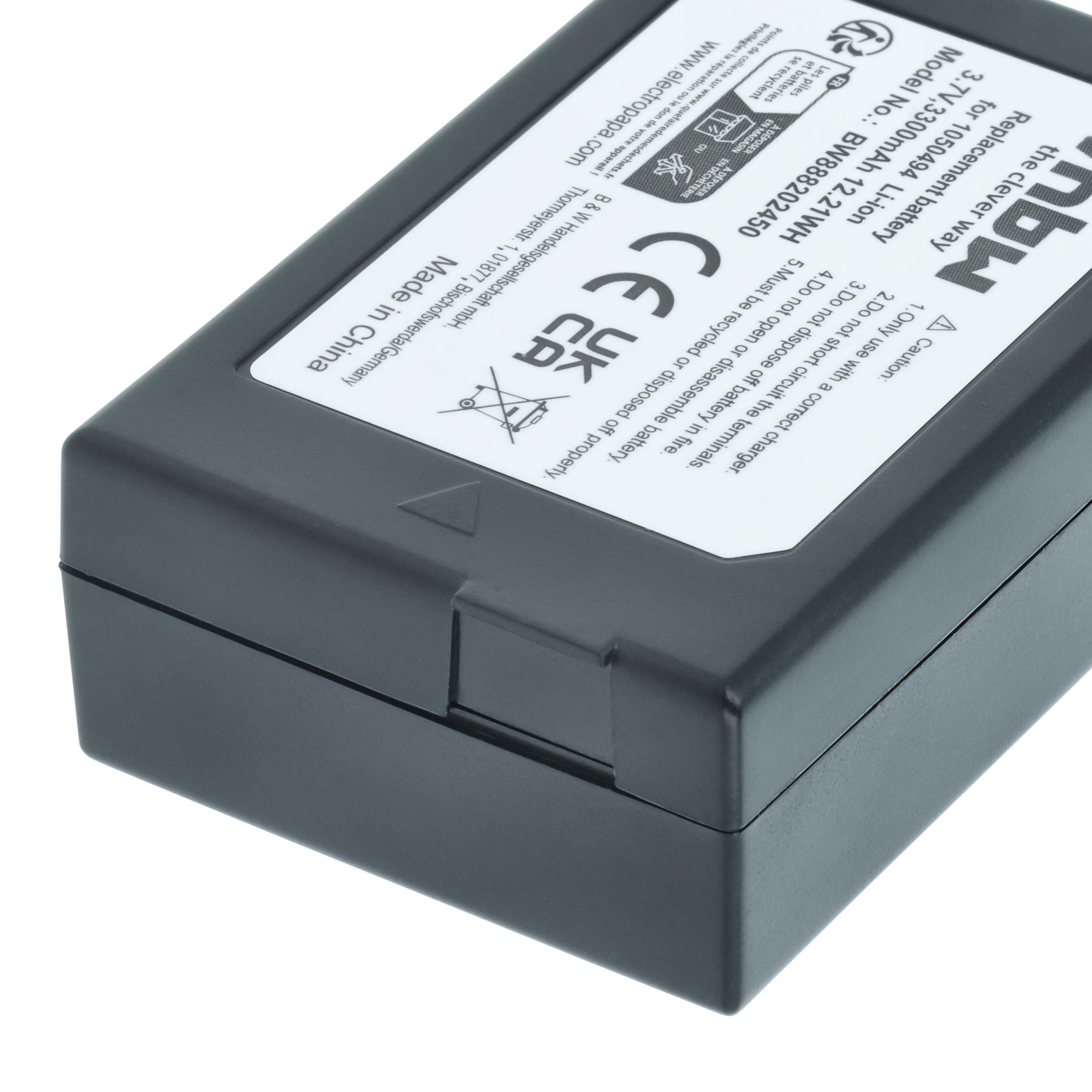 Handheld Computer Battery replaces Psion WA3006, WA3020, 1050494-002, 1050494 - 3300mAh, 3.7V