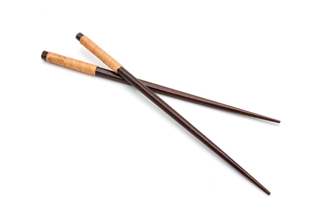 Set de palillos (1 par) - madera, marrón, 22,5 cm, reutilizable, diseño antideslizante claro