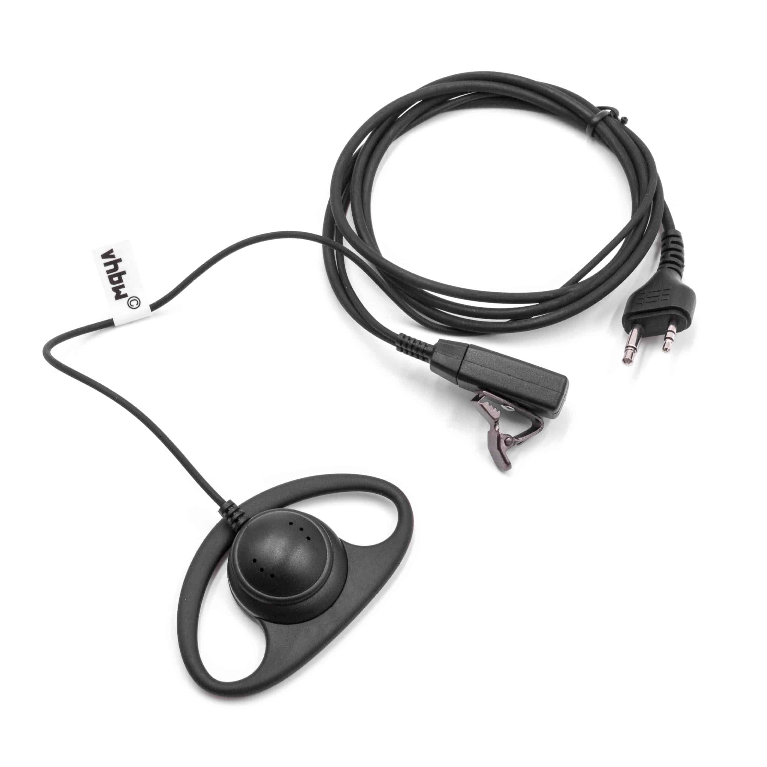 Security Radio Headset suitable for Midland CXT240 - with "Take Call Button" + Clip Mount