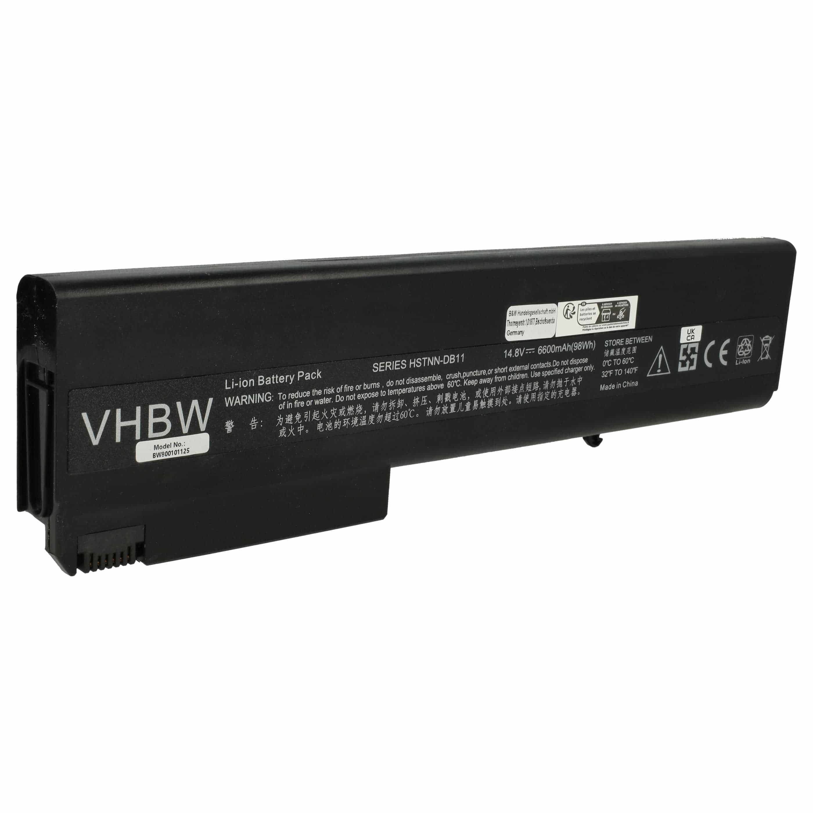 Akumulator do laptopa zamiennik HP 372771-001, 381374-001, 398876-001 - 6600 mAh 14,8 V Li-Ion, czarny
