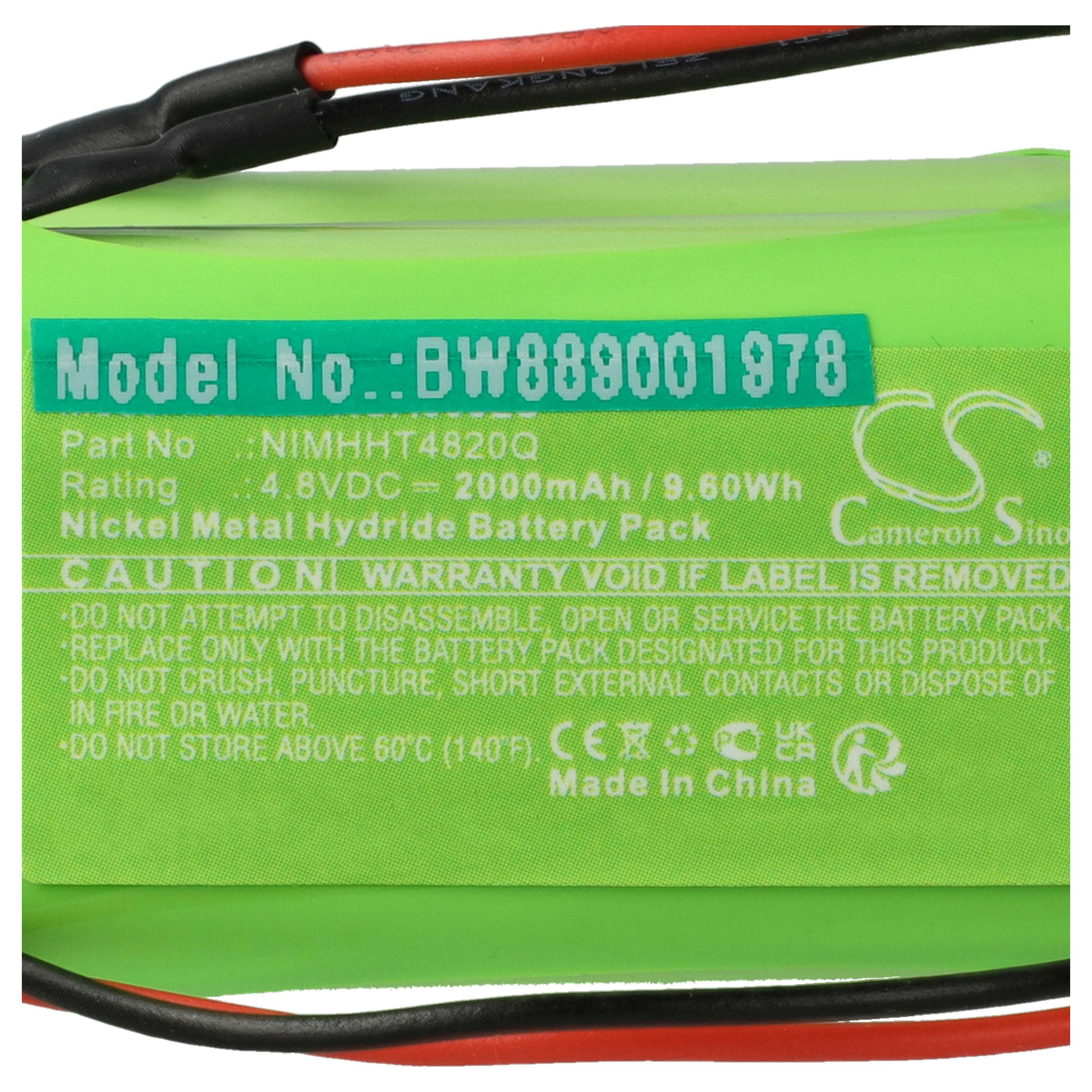 5x Akumulator do oświetlenia awaryjnego zamiennik ABM NIMHHT4820Q - 2000 mAh 4,8 V NiMH